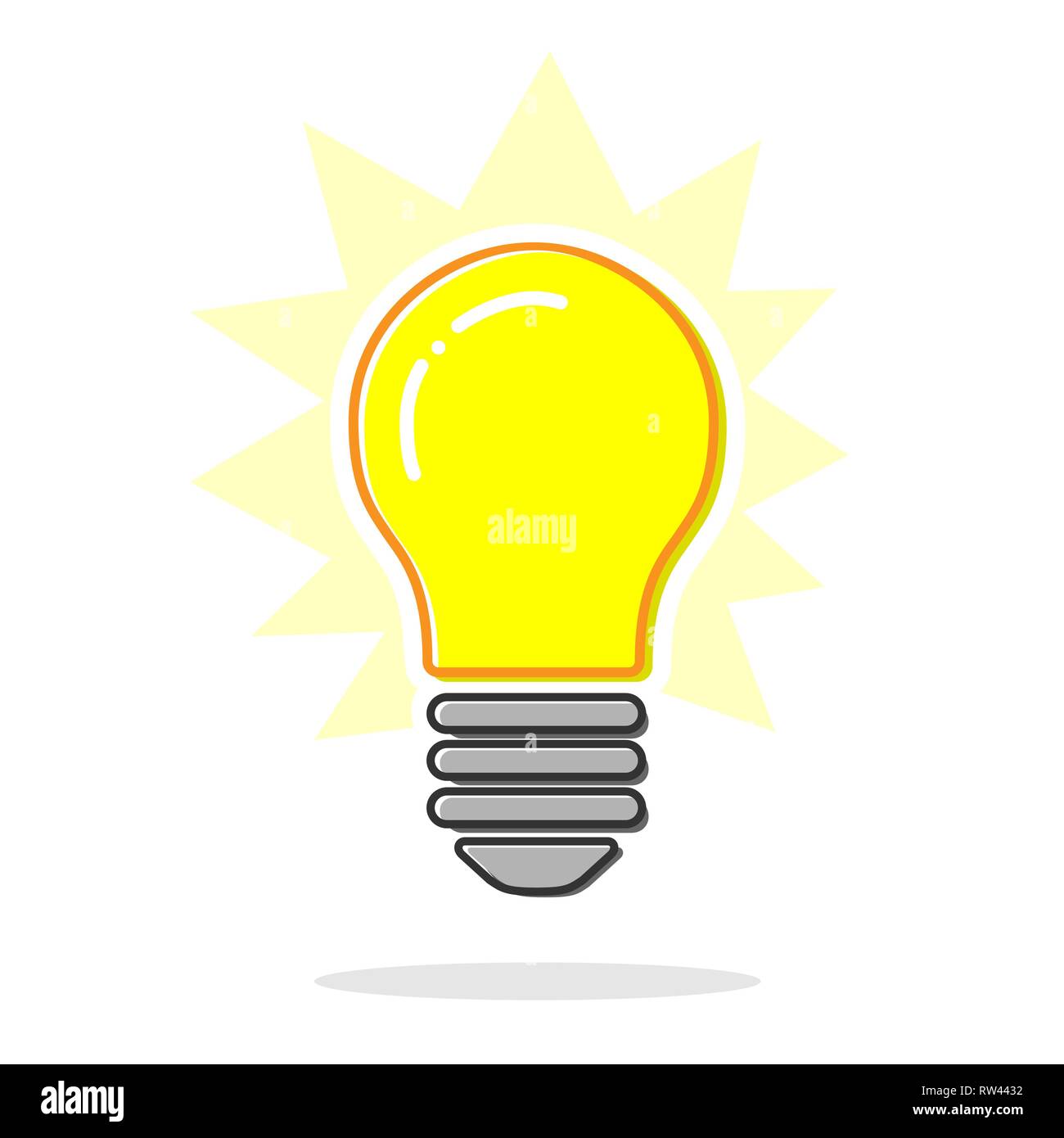 Flat line concept light bulb icon. Vector Stock Vector Image & Art - Alamy