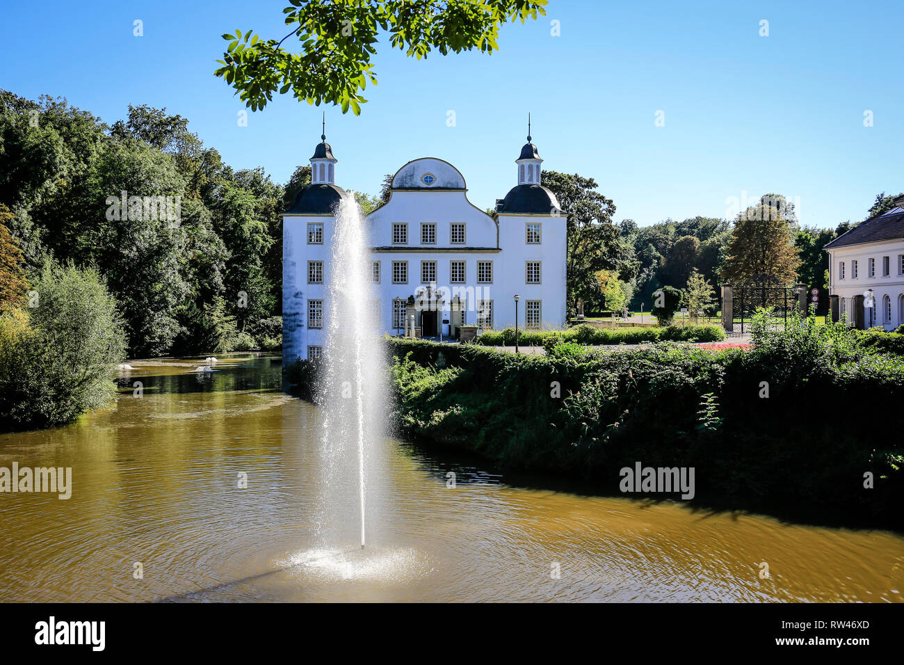 Essen, North Rhine-Westphalia, Ruhr area, Germany, Borbeck Castle, photographed on the occasion of the Essen 2017 Green Capital of Europe. Essen, Nord Stock Photo