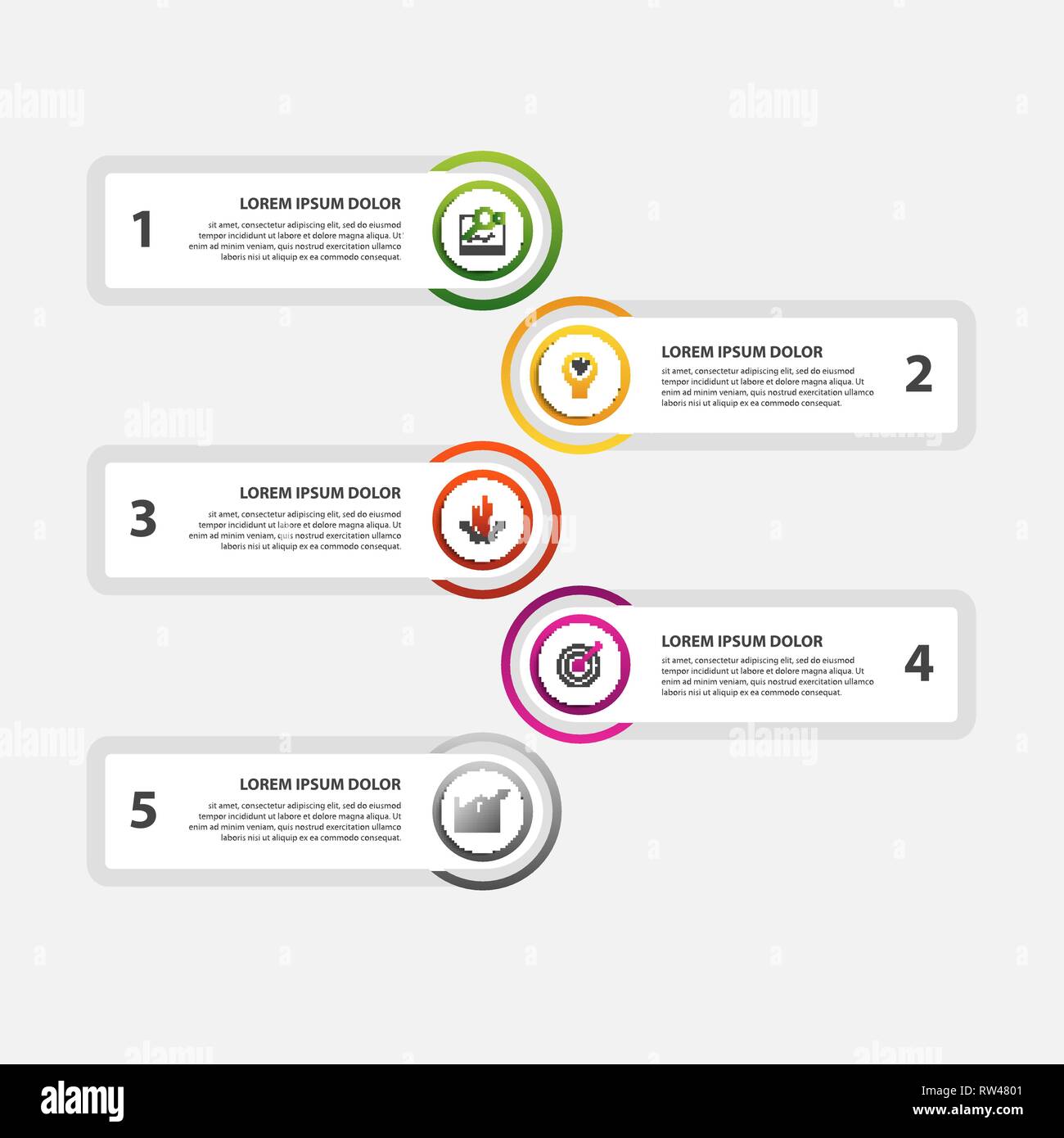 Modern vector illustration. Infographic template with five elements ...
