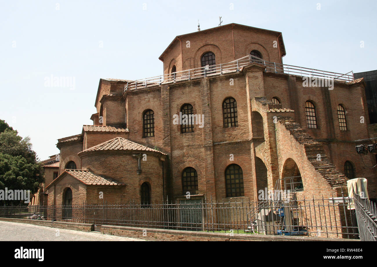 Italy. Ravenna. Basilica of San Vitale. 6th century. Early Christian Byzantine art. Exterior. Stock Photo