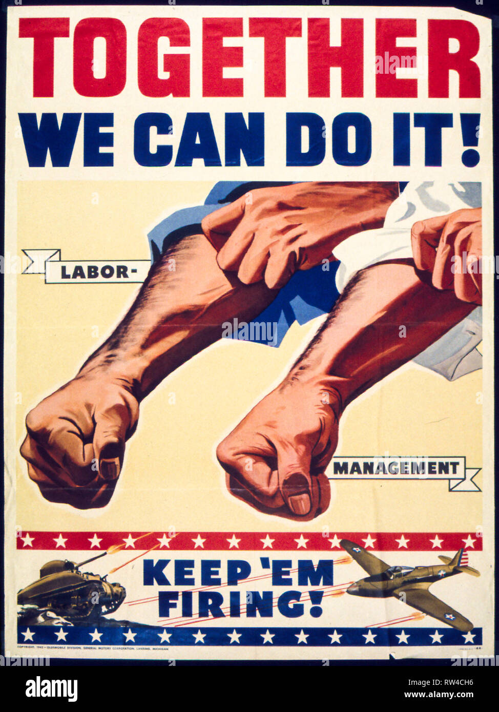 Together we Can do it, Keep 'em firing, US World War 2 poster, c. 1941 - 1945 Stock Photo