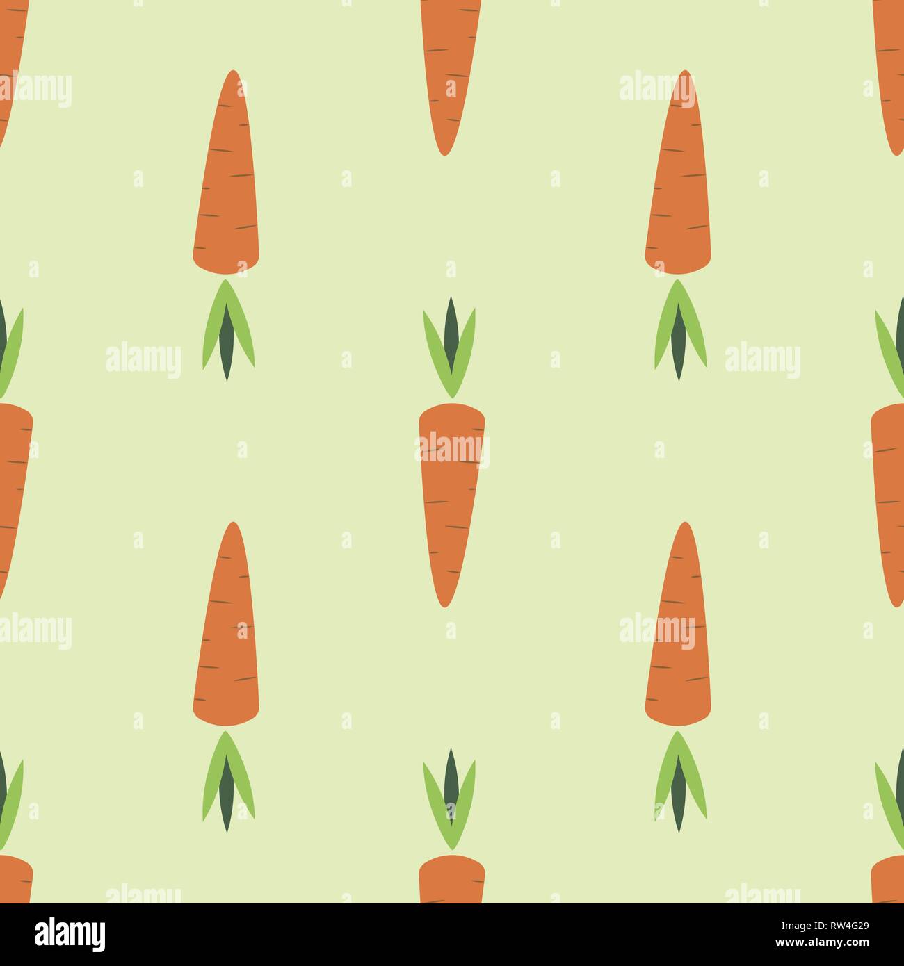 Carrot print. Vector seamless pattern with orange carrots. 10 eps Stock Vector