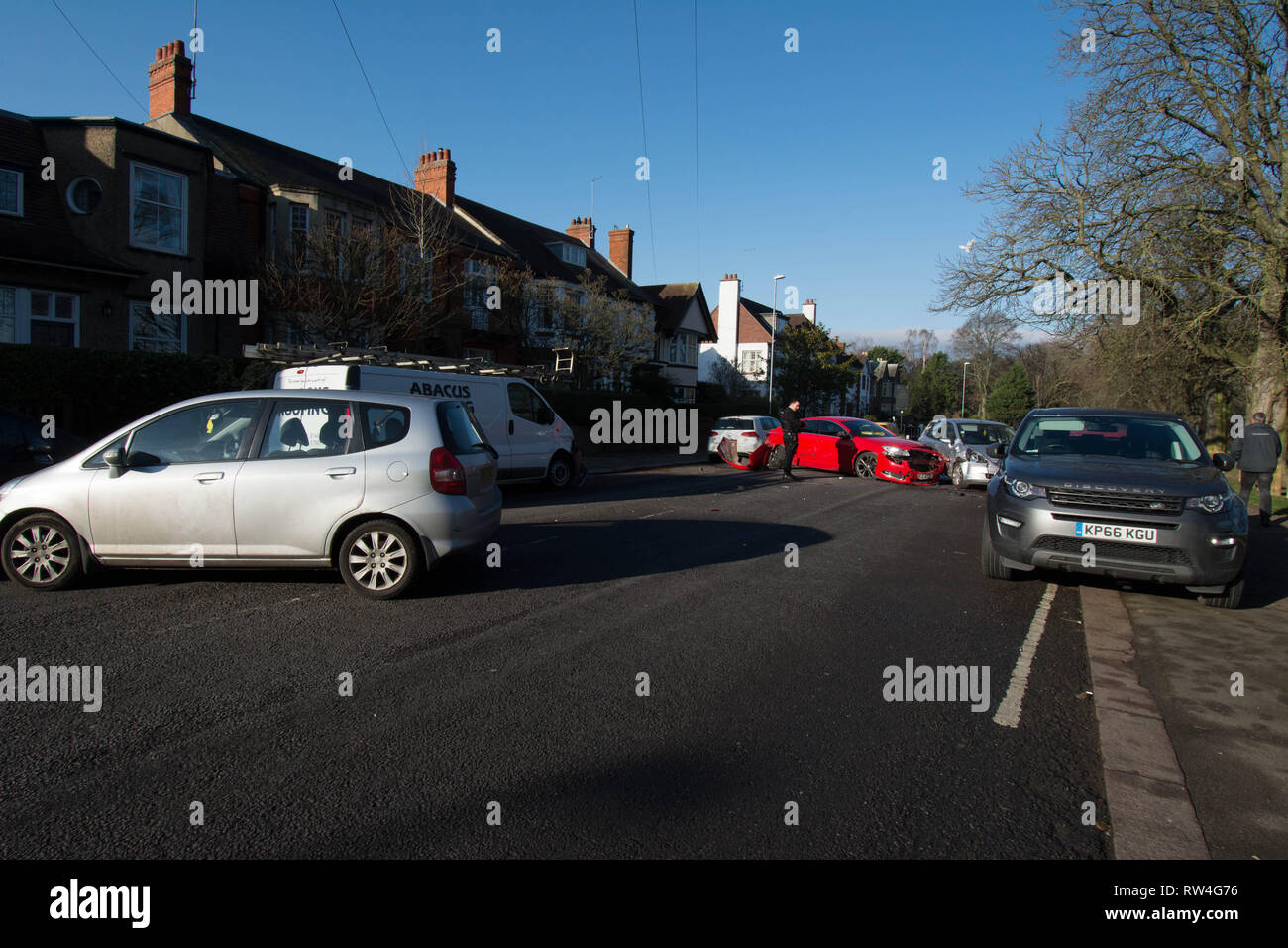 Car crash Northampton Stock Photo Alamy