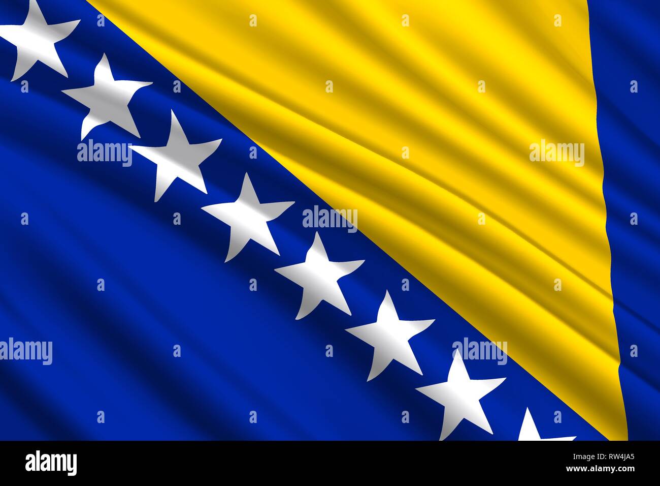 waving flag of Bosnia. Vector illustration Stock Vector Image & Art - Alamy