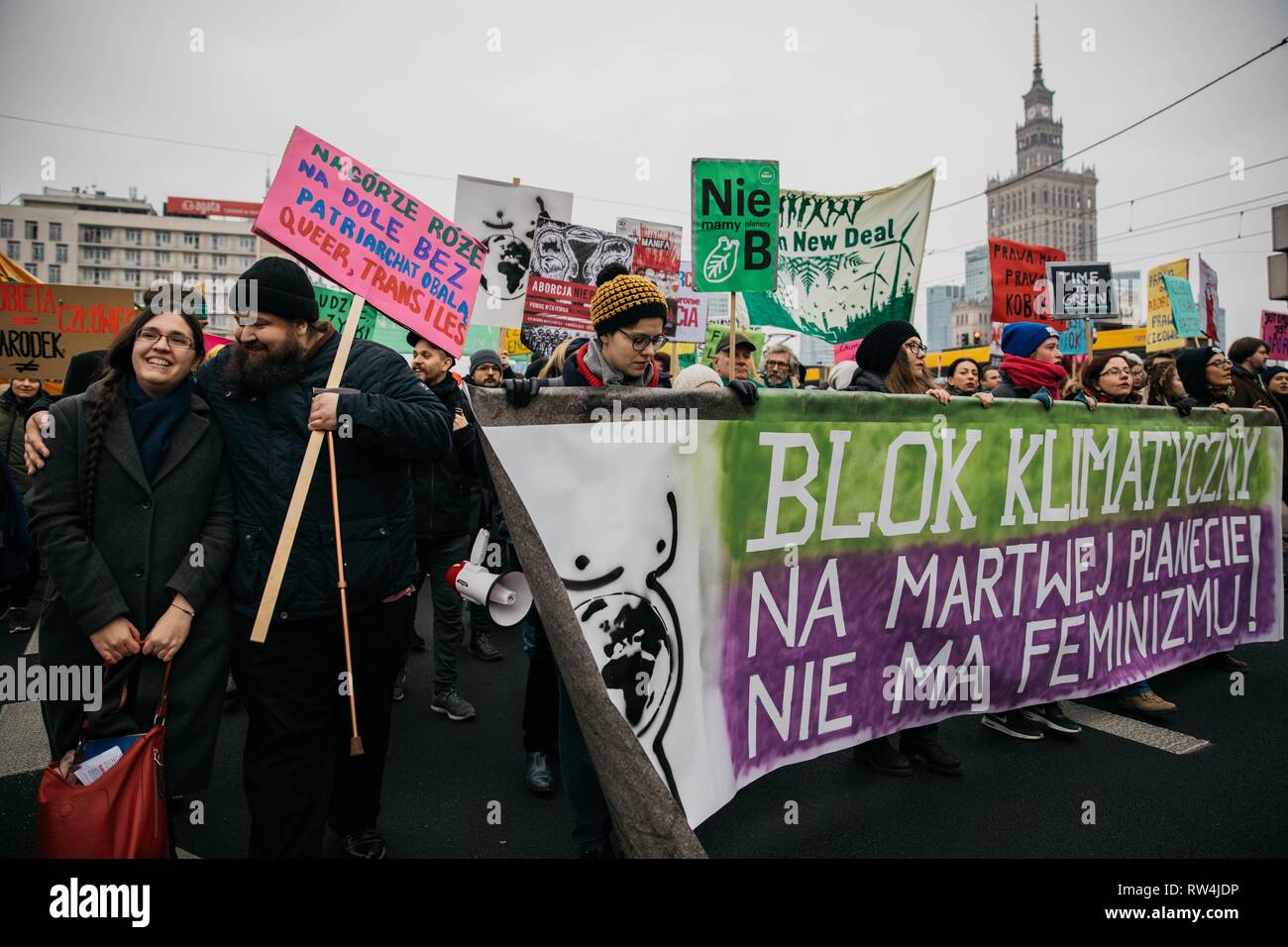 20th Manifa organised by Porozumienie Kobiet 8 Marca, an informal and independent group demanding the equalization for women and correction of Polish Stock Photo