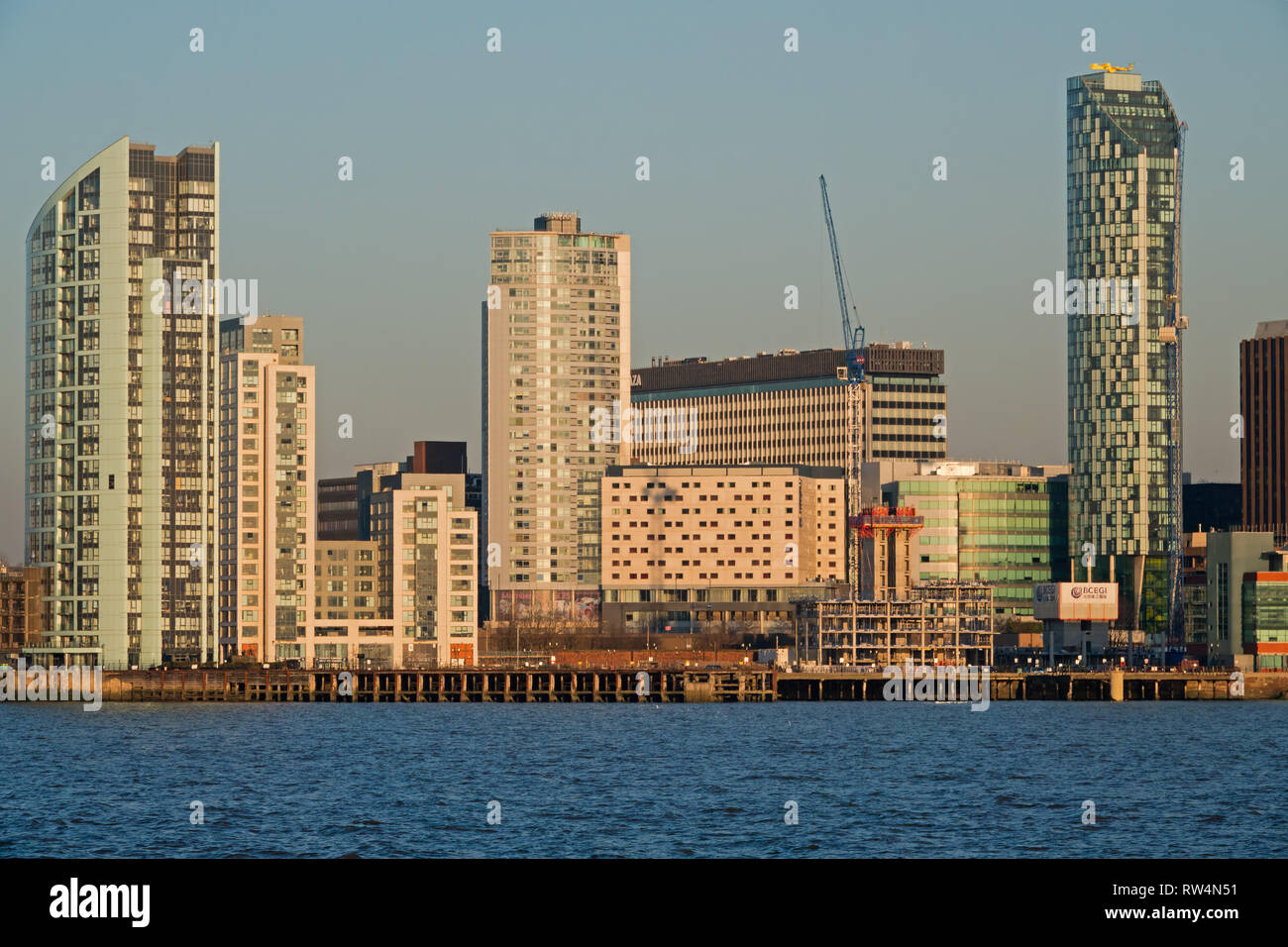 Liverpool waterfront modern buildings hires stock photography and