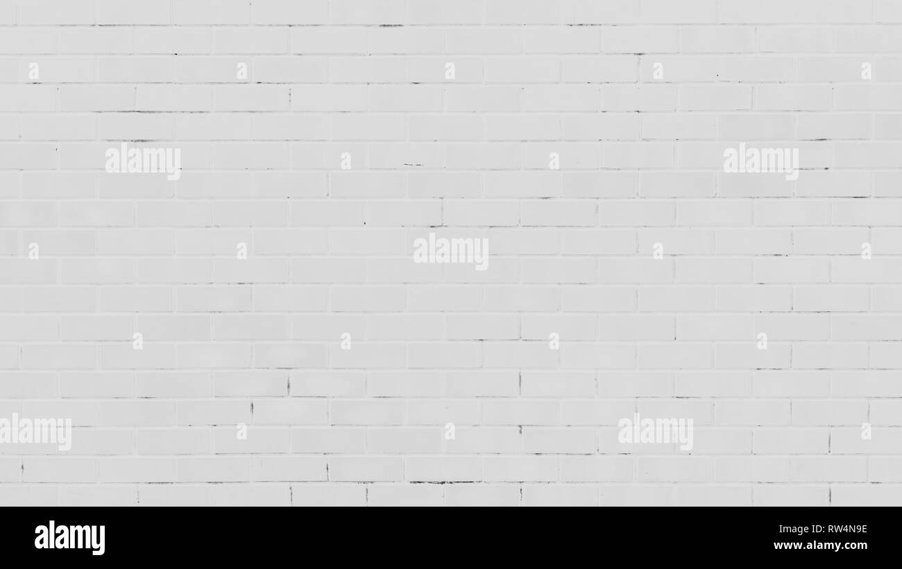 white brick wall texture and background with copy space Stock Photo - Alamy