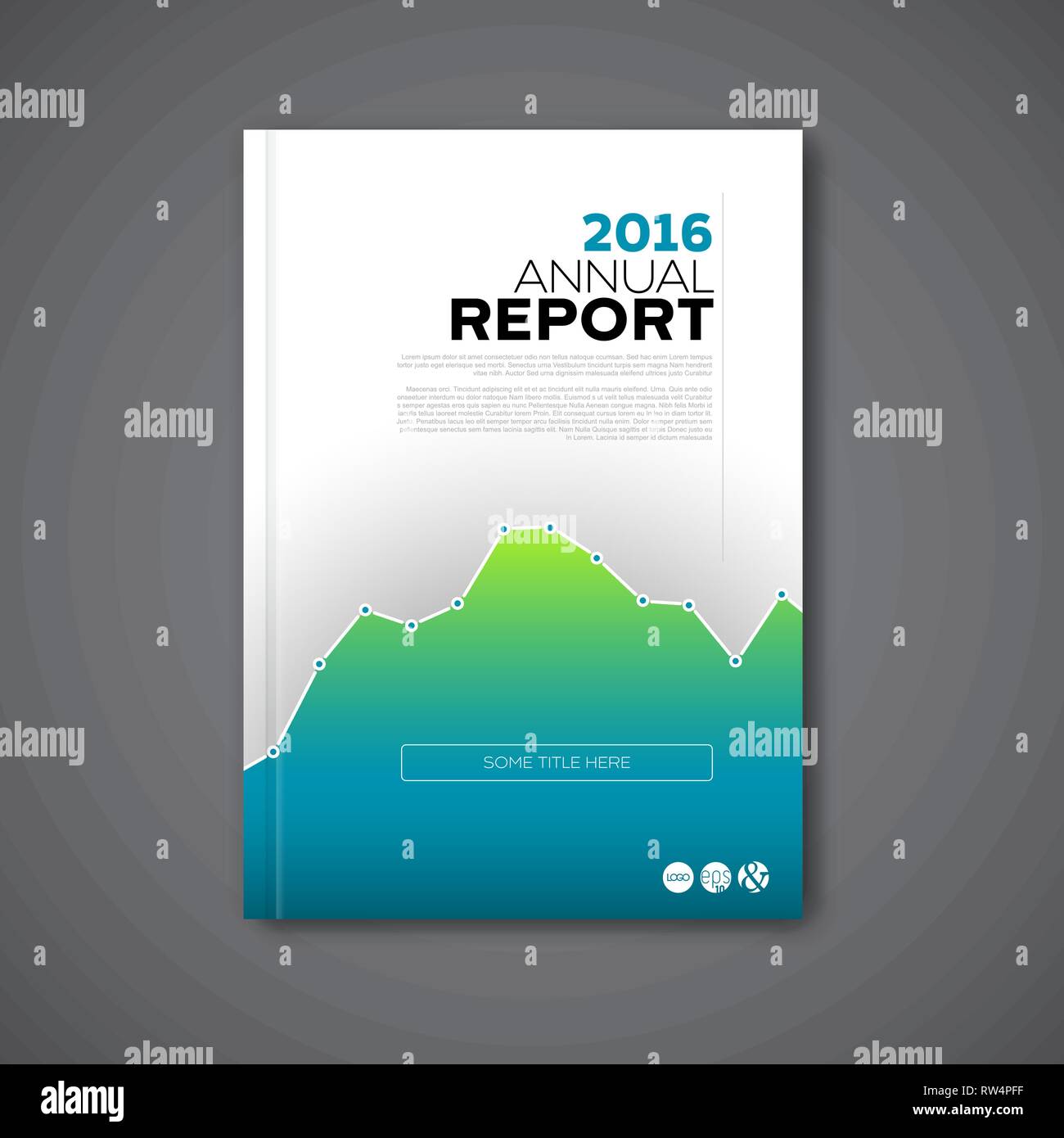 Modern Vector annual report review design template with big graph Throughout Report Front Page Template