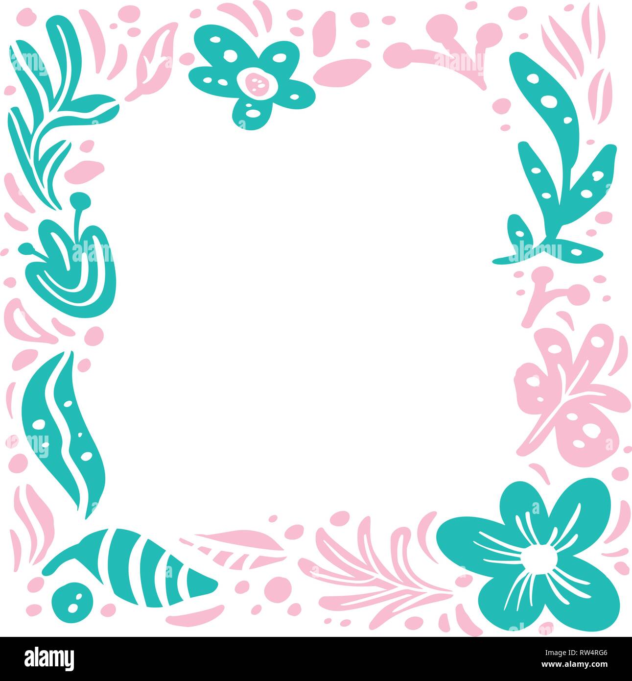 Summer vector floral frame tropical composition with place for text ...