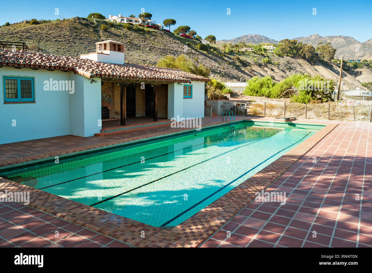 Bath house and pool of the Adamson House, a historic house and estate ...