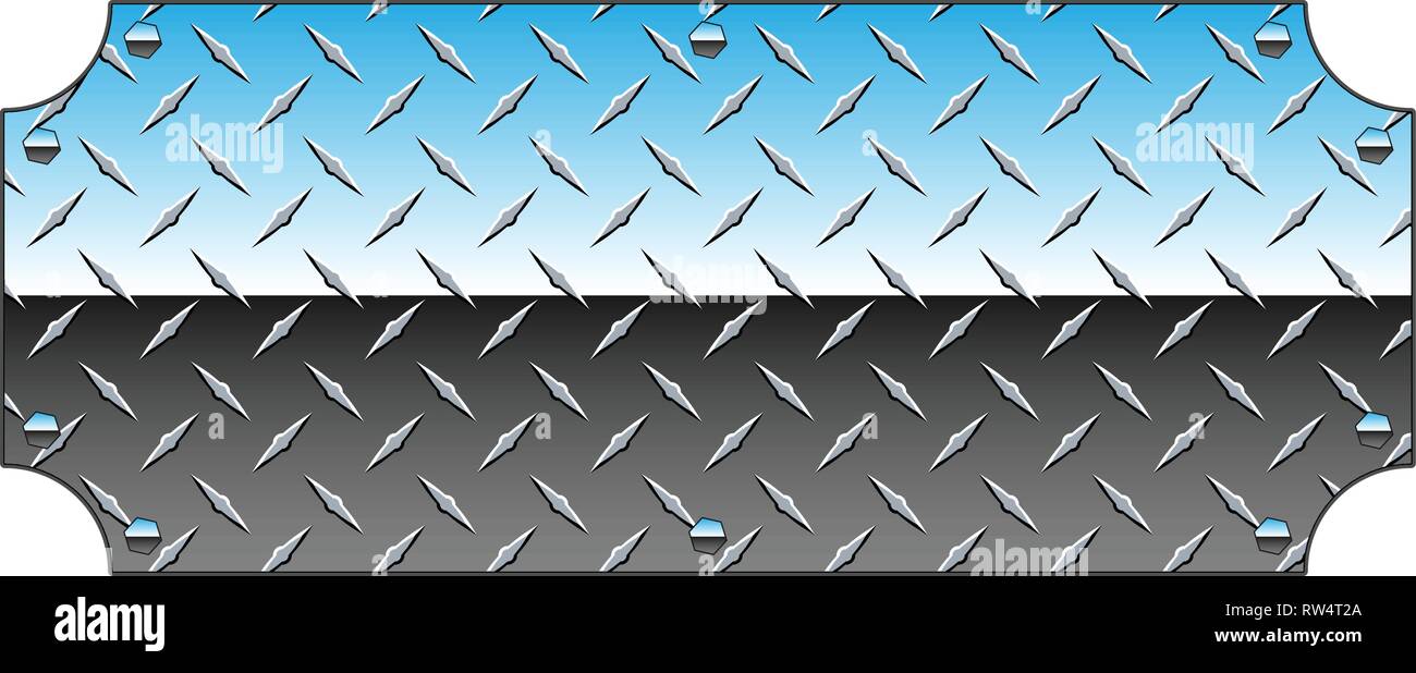 Brilliant Chrome Diamond Plate Metal Sign Background Vector Illustration Stock Vector