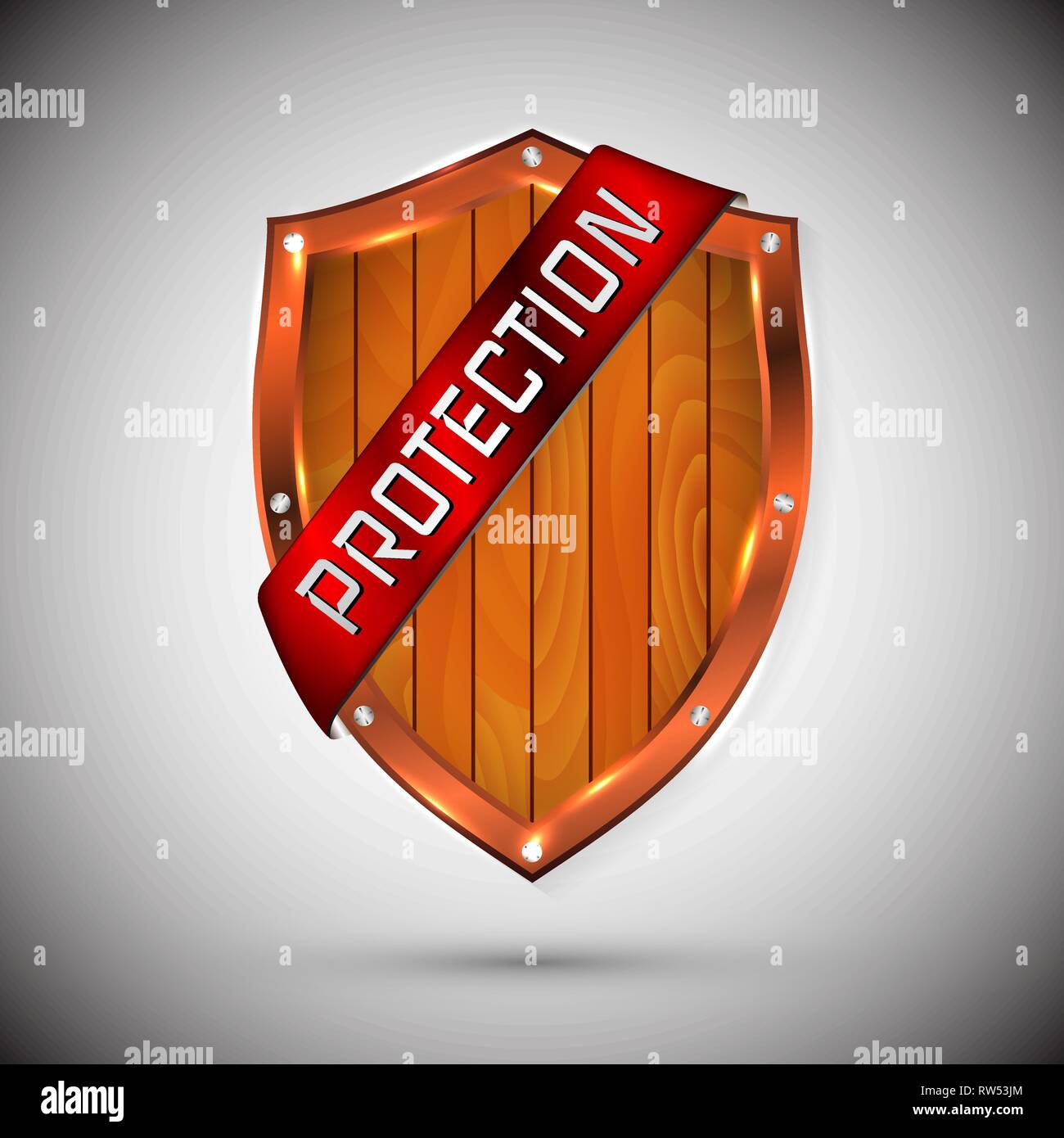 Protection shield concept with banner. Safety badge icon. Privacy