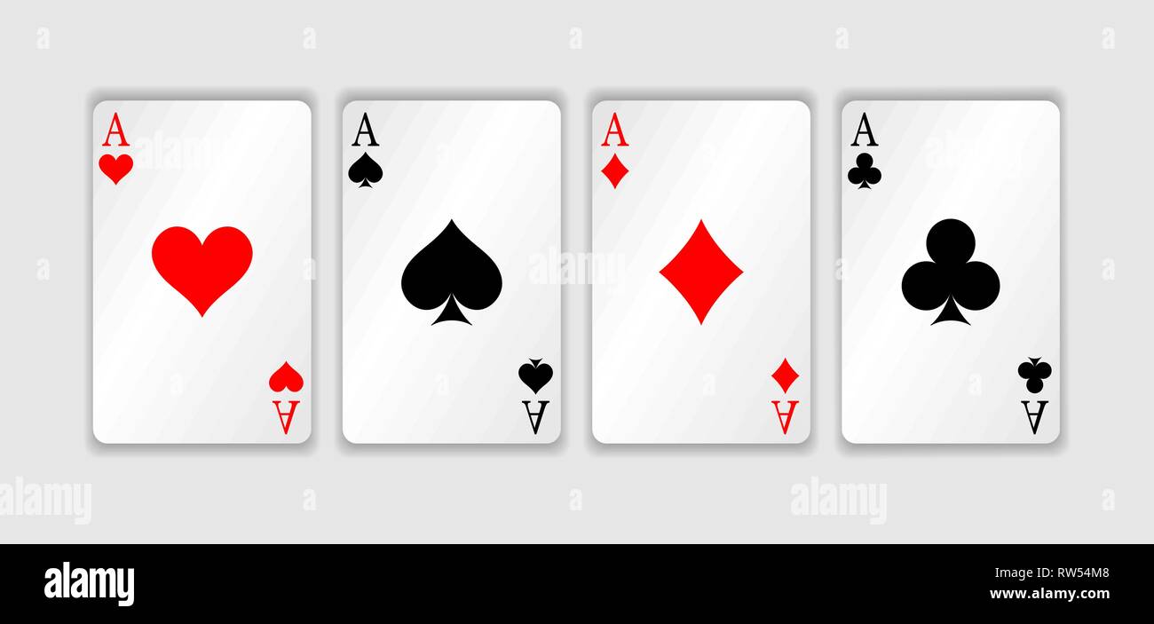 Set of four aces playing cards suits. Winning poker hand. Set of hearts,  spades, clubs and diamonds ace Stock Vector Image & Art - Alamy