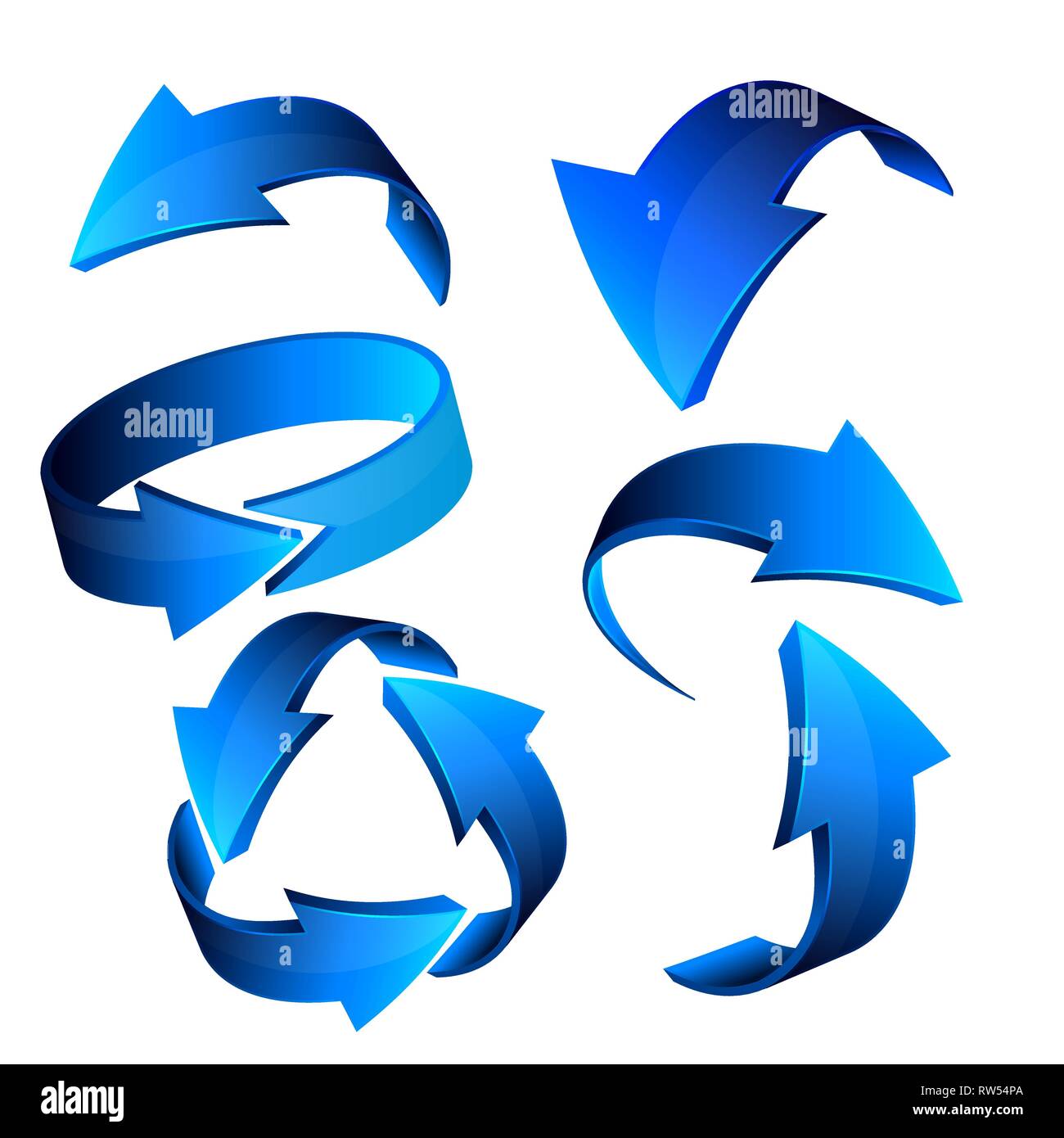 Blue 3d arrow web icon set, vector Stock Vector Image & Art - Alamy
