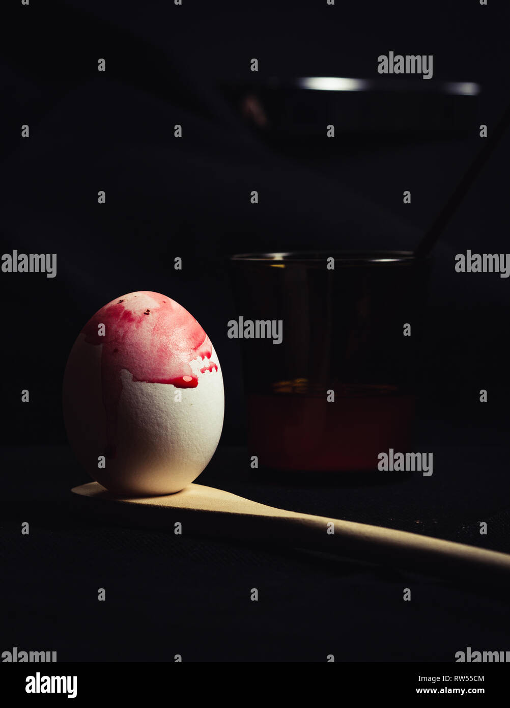 Set of poorly colored eggs Stock Photo