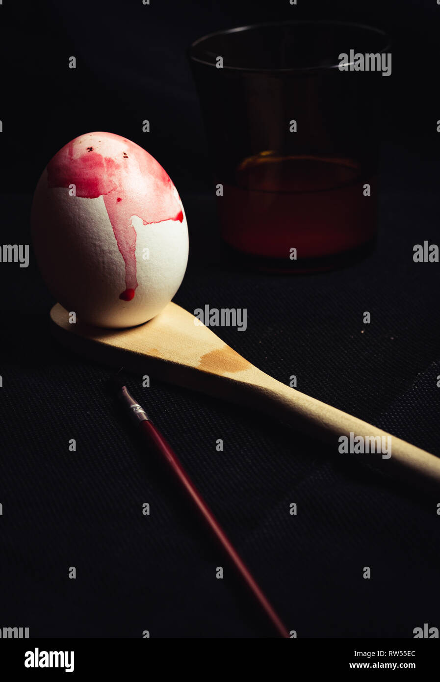 Set of poorly colored eggs Stock Photo