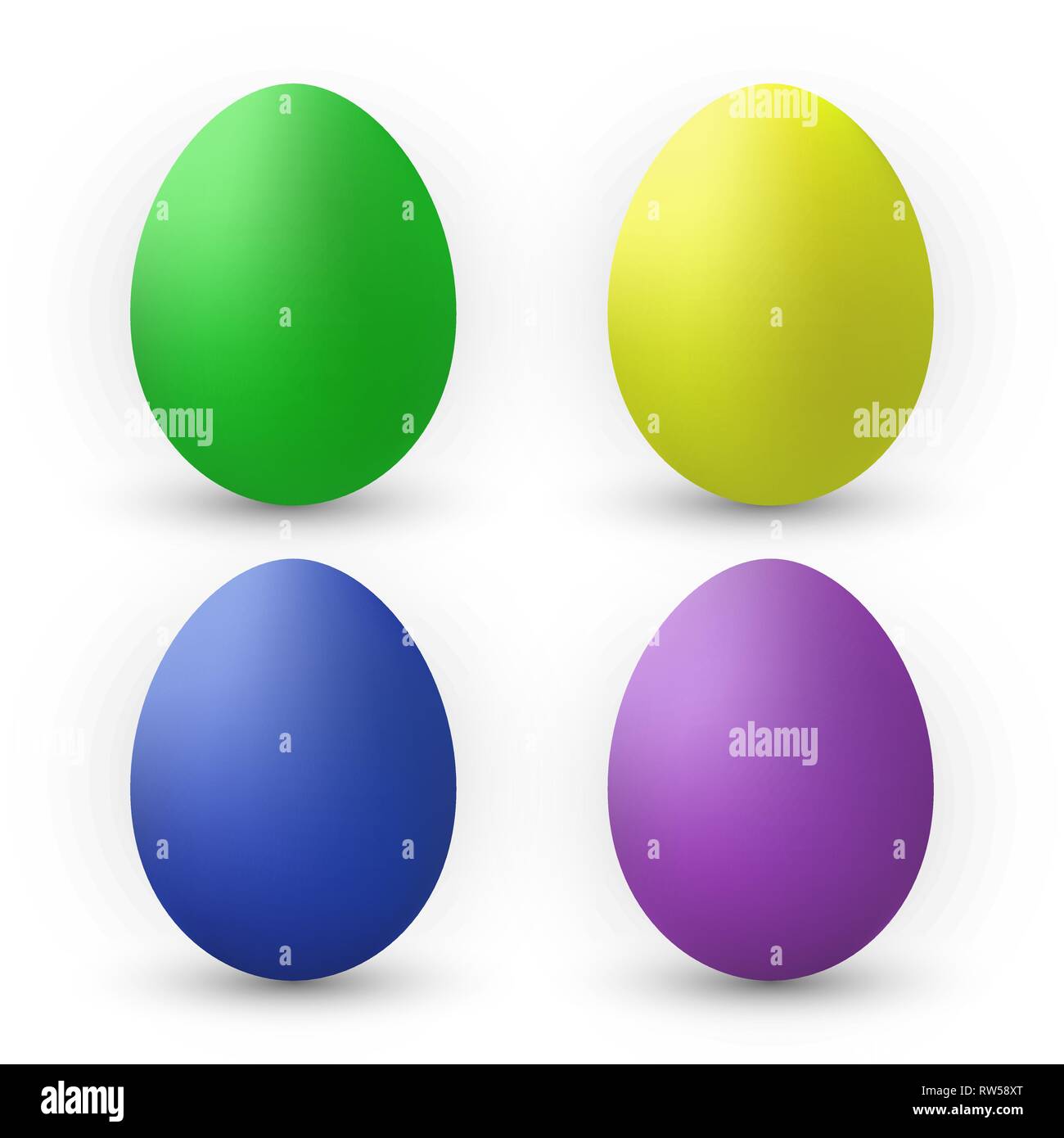 Color Eggs Collection With Gradient Mesh, design template, Vector