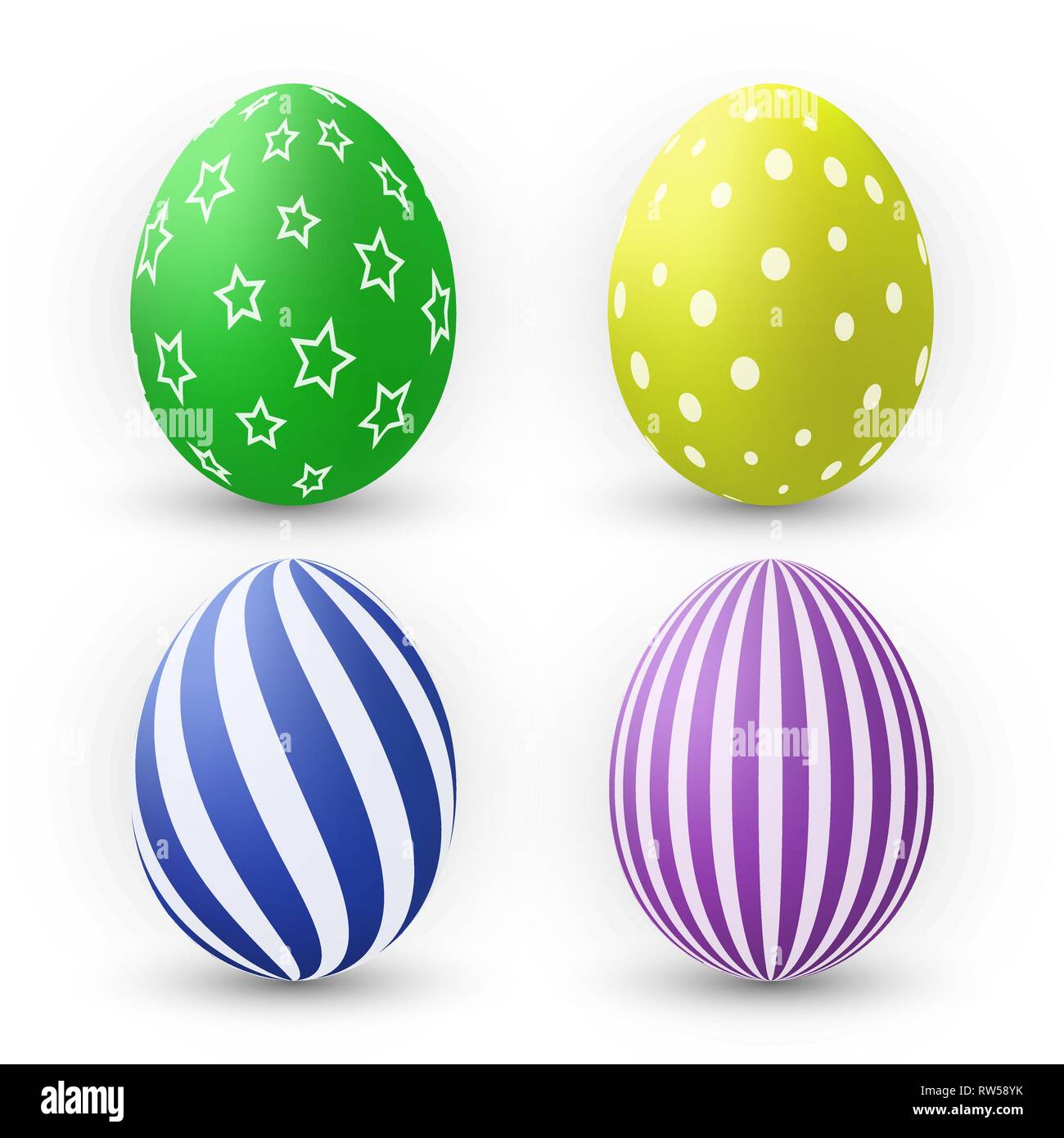 Color Eggs Collection With Gradient Mesh, design template, Vector