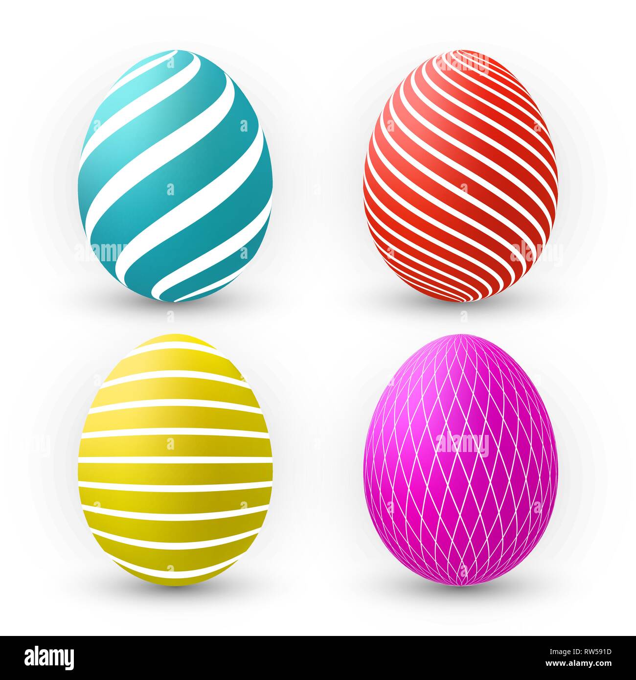 Color Eggs Collection With Gradient Mesh, design template, Vector