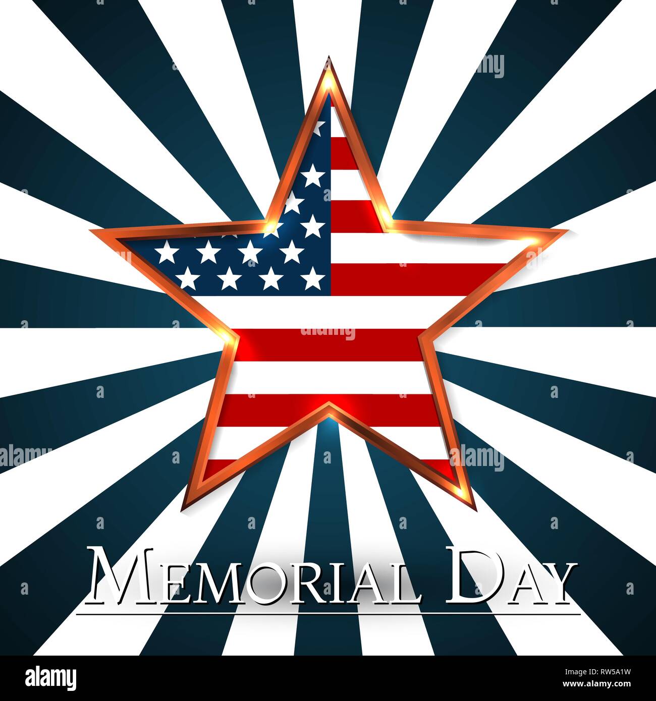 Memorial Day with star in national flag colors Stock Vector Image & Art