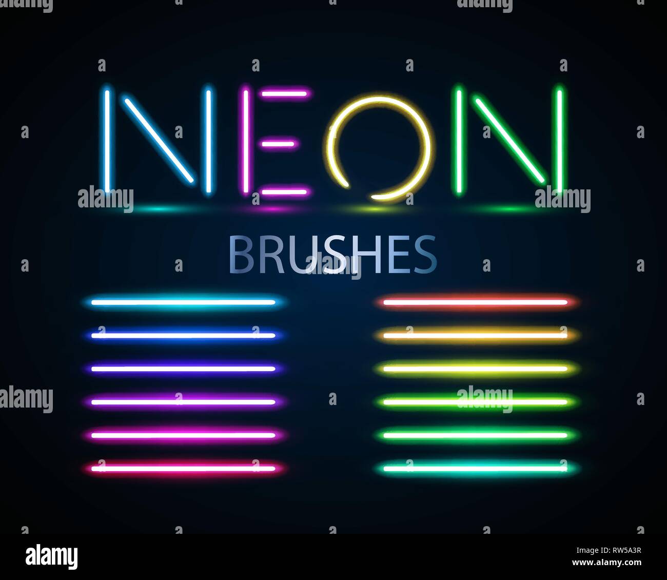 Bright white neon light bar Stock Vector Images - Alamy