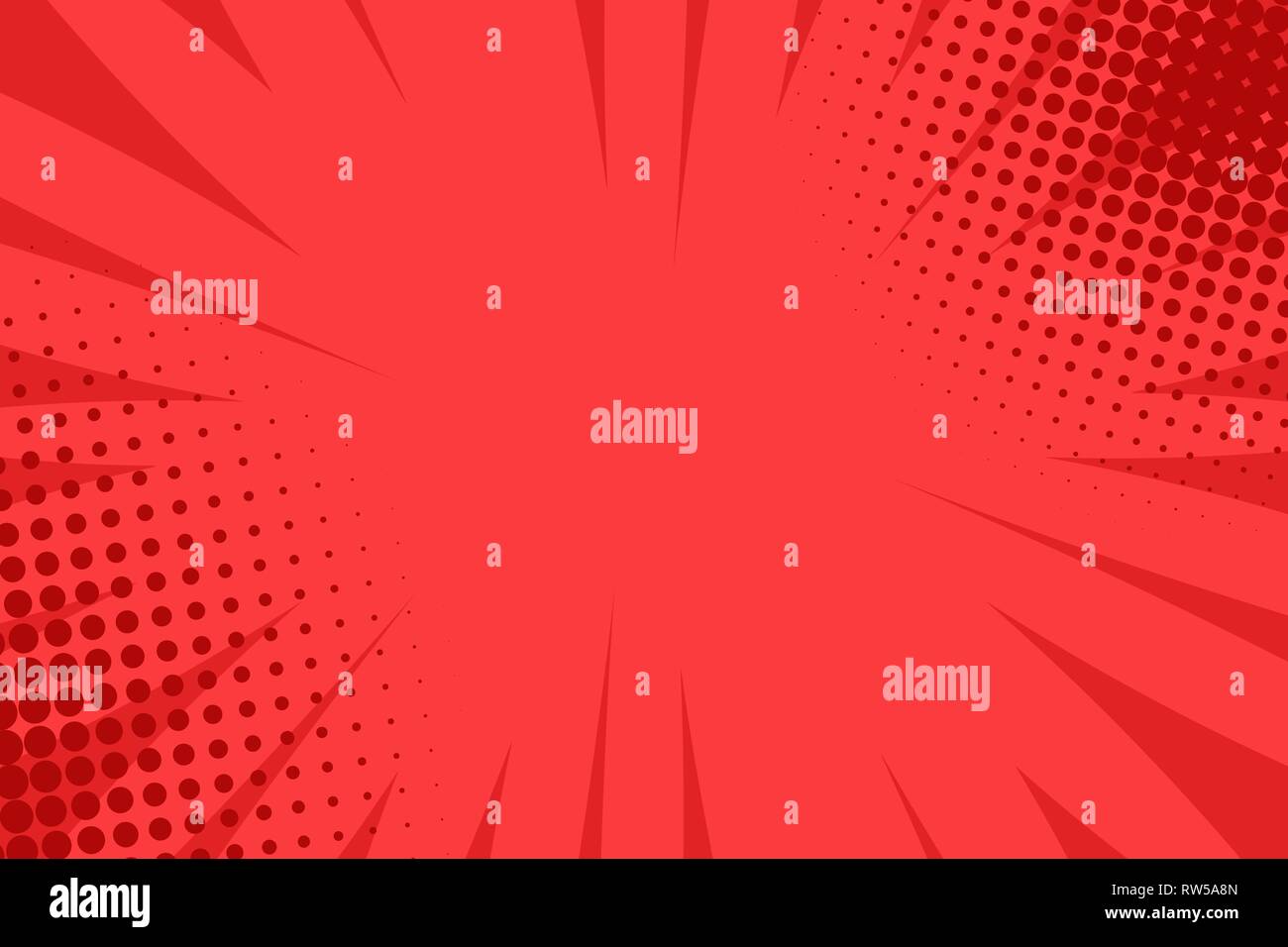 Comic book pop art strip radial backdrop Stock Vector
