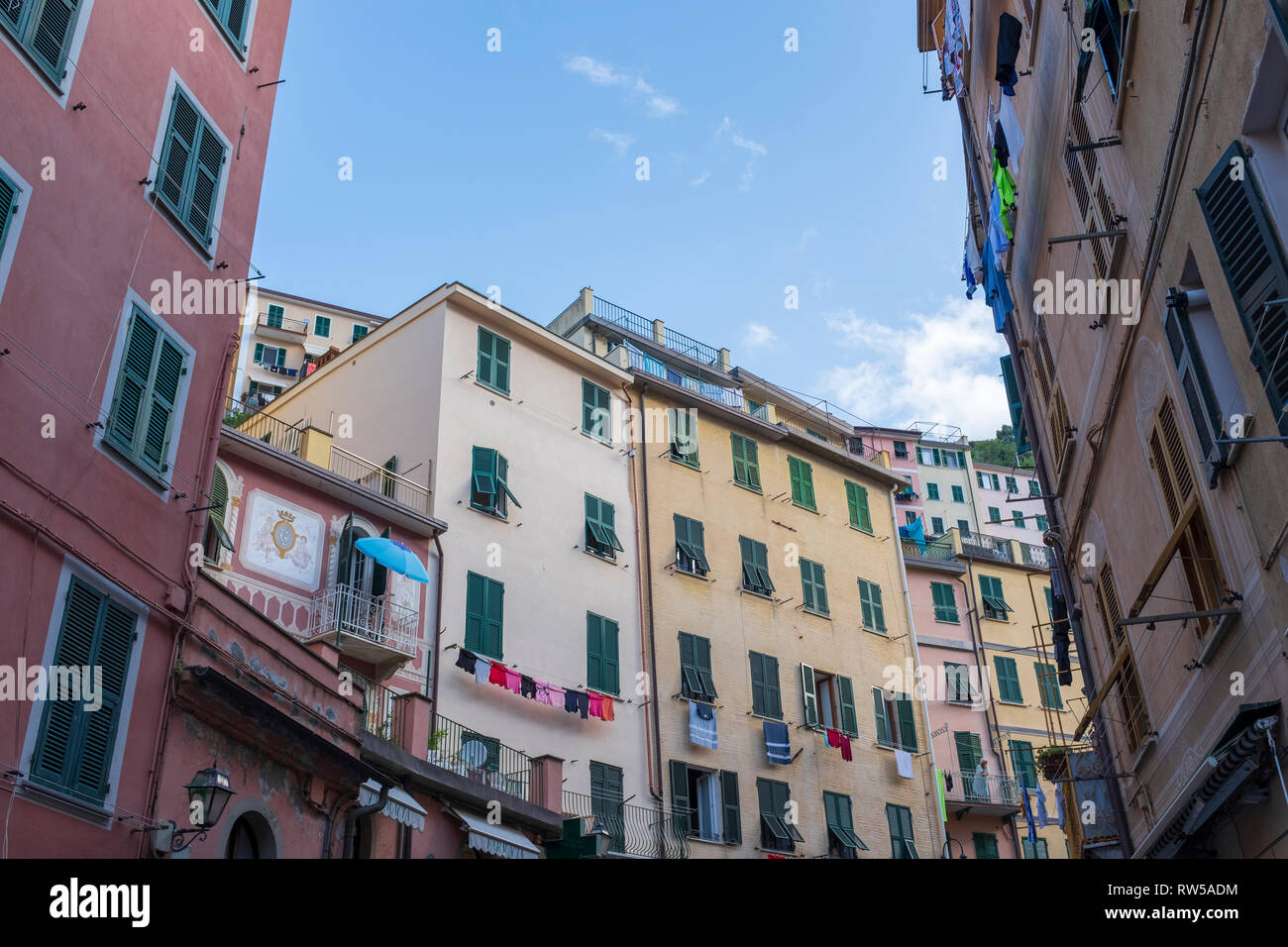 Riomaggiore, a small town in Cinque Terre, Italy Stock Photo