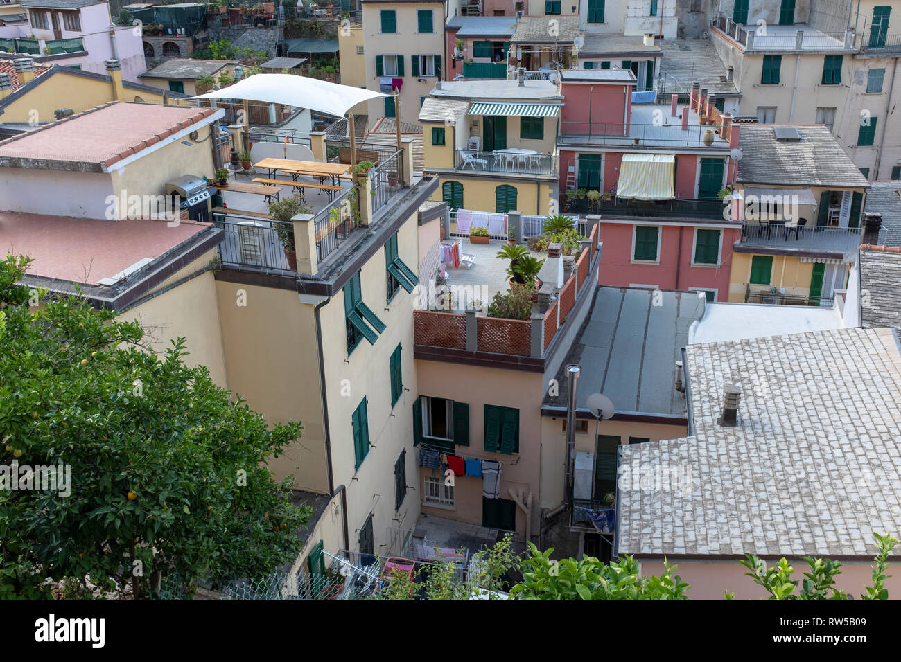Riomaggiore, a small town in Cinque Terre, Italy Stock Photo