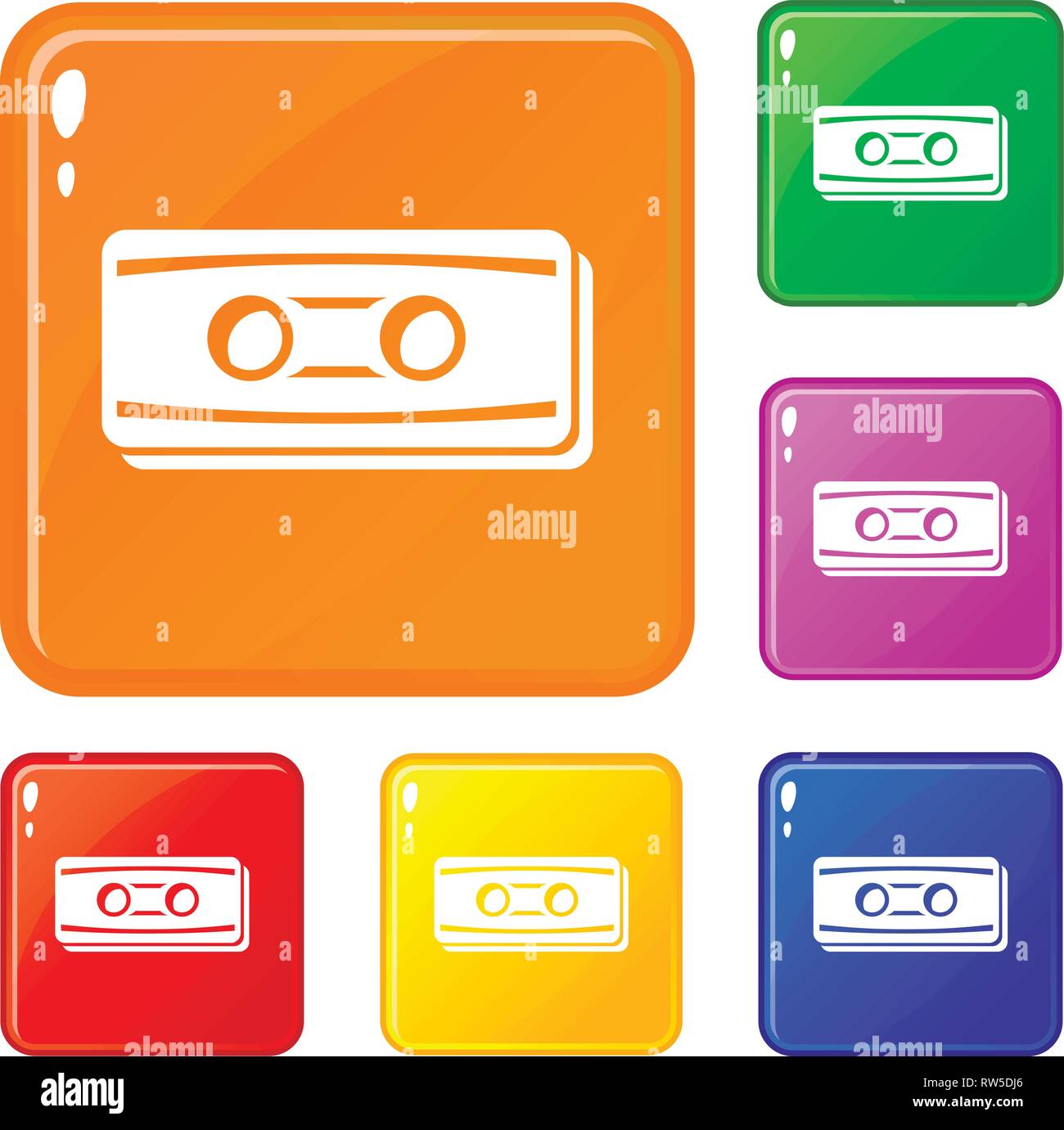 Plastic button icons set vector color Stock Vector Image & Art - Alamy
