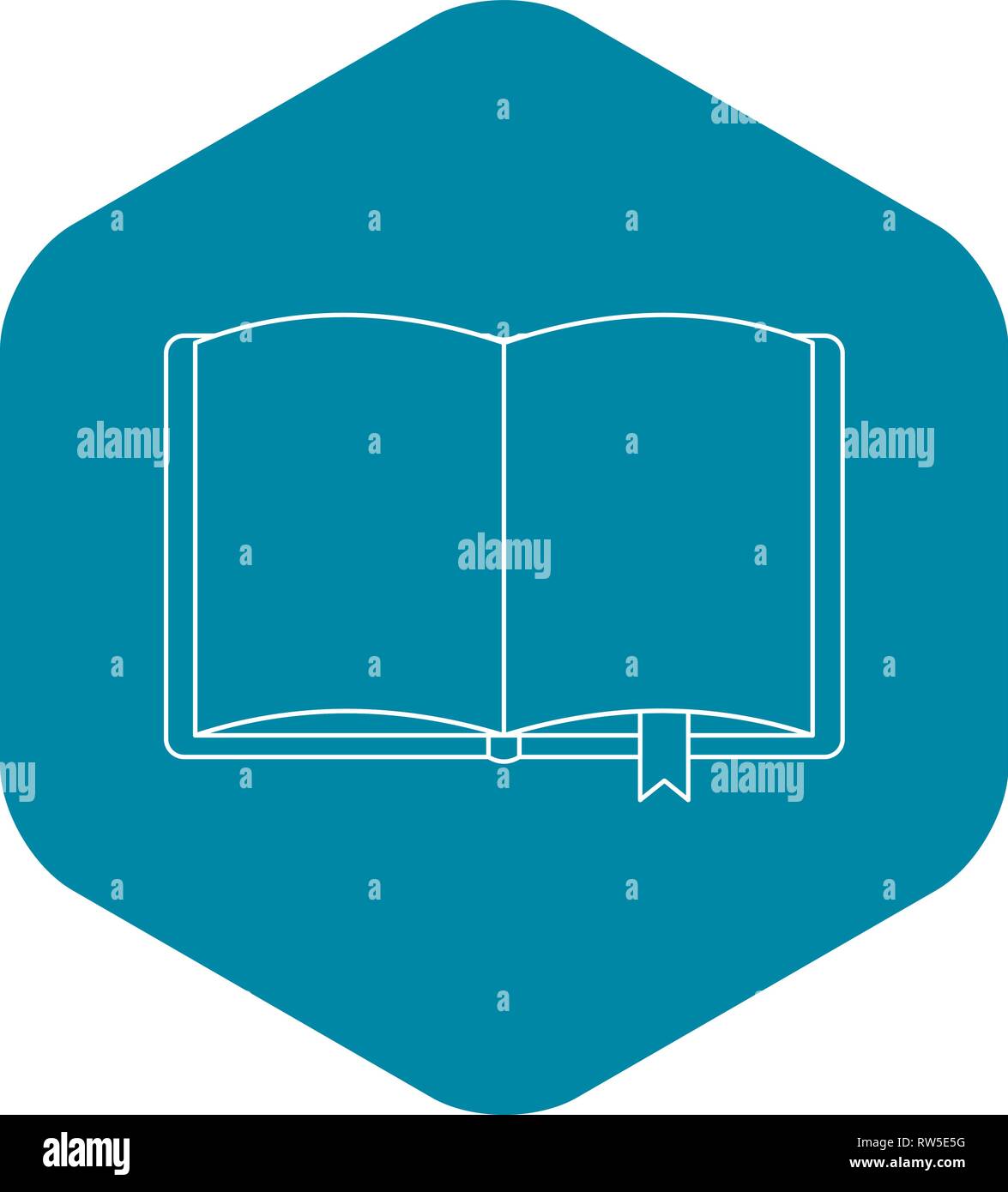 Open book with bookmark icon, outline style Stock Vector Image & Art ...