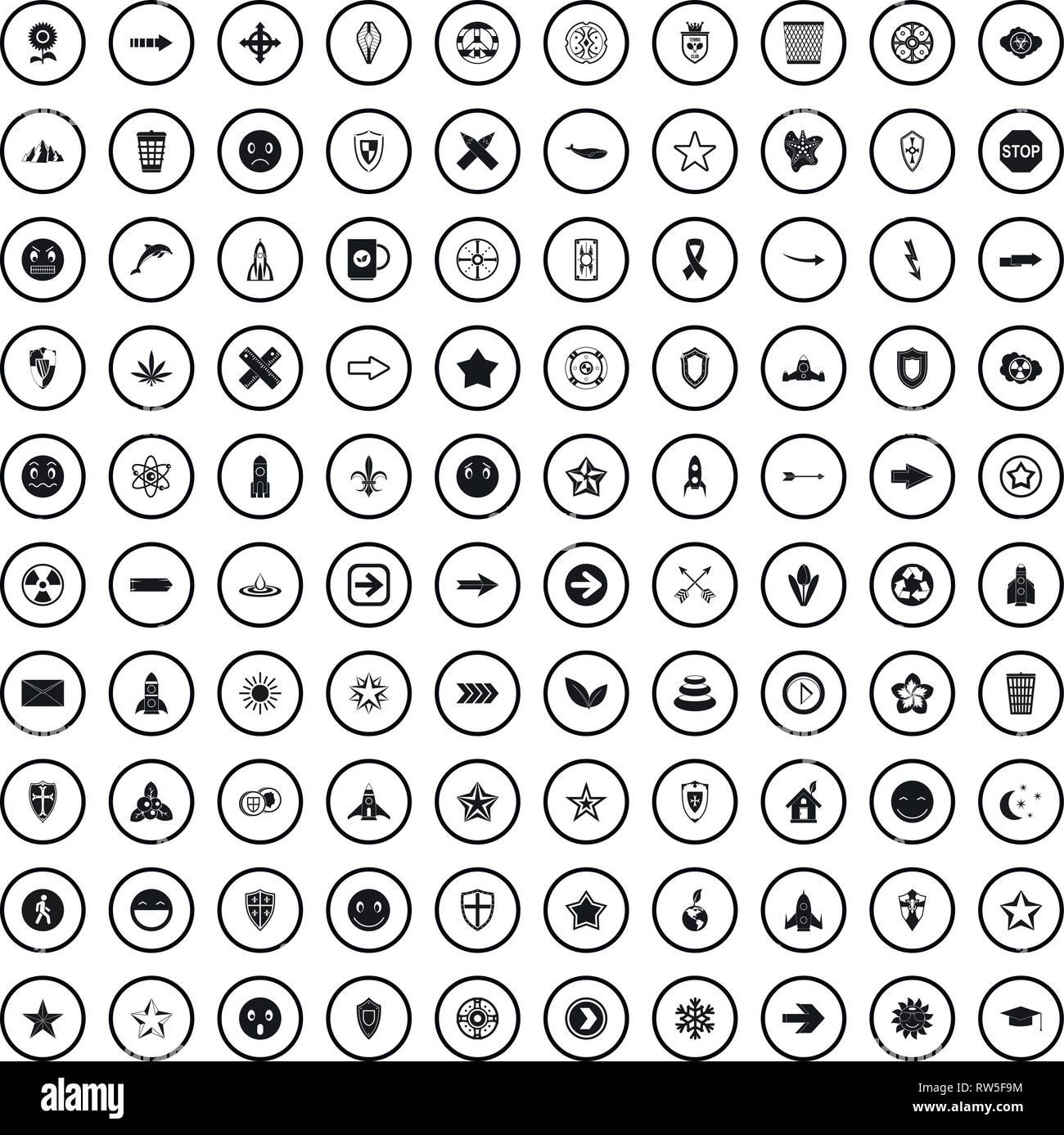 100 logotype icons set, simple style Stock Vector Image & Art - Alamy