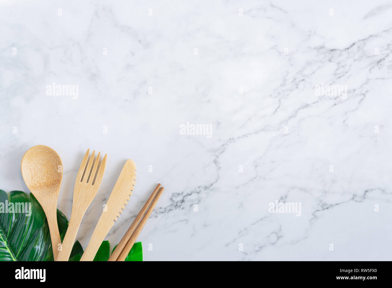 Bamboo wood toothbrush on clean white marble table top view background  concept for save the earth day, world environmental, plastic free, kitchen  flat Stock Photo - Alamy