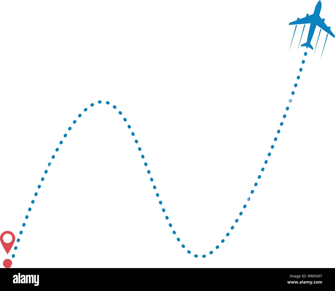 plane and its track Stock Vector