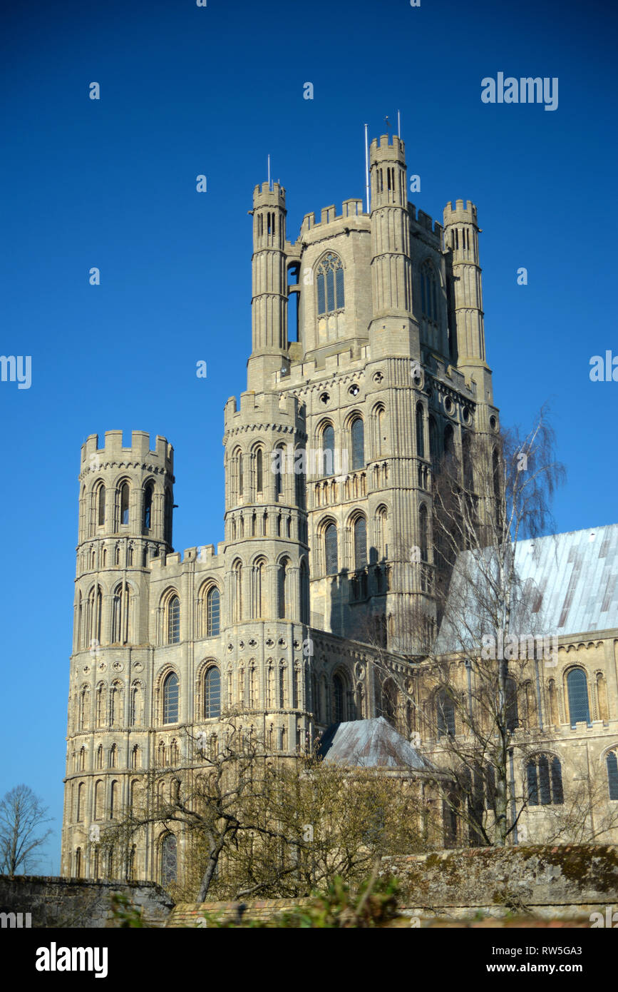 South-west transept and West Tower, Ely Cathedral Stock Photo