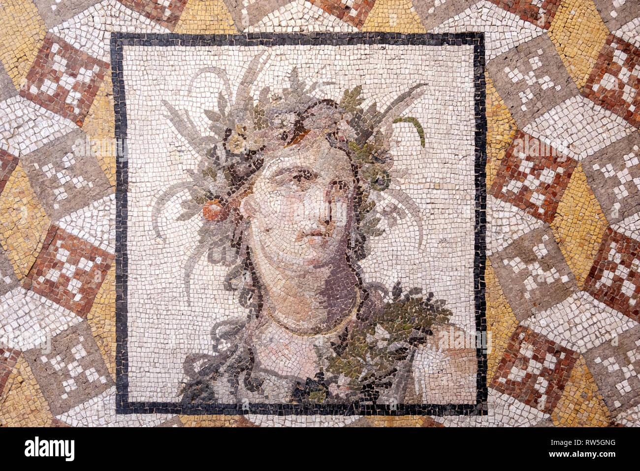 Mosaic floor panel, Roman period, Imperial, The Metropolitan Museum of Art, Manhattan, New York USA Stock Photo