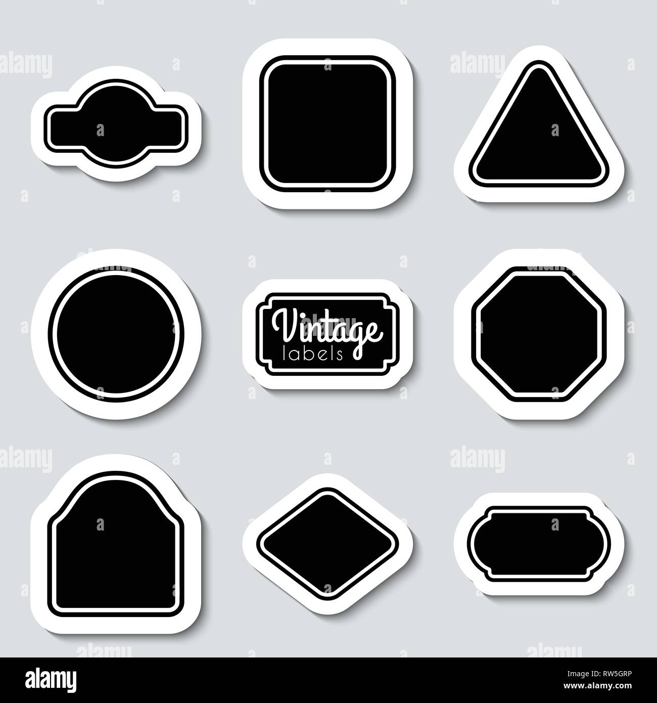 Vector vintage labels set. Frames for design Stock Vector Image & Art ...
