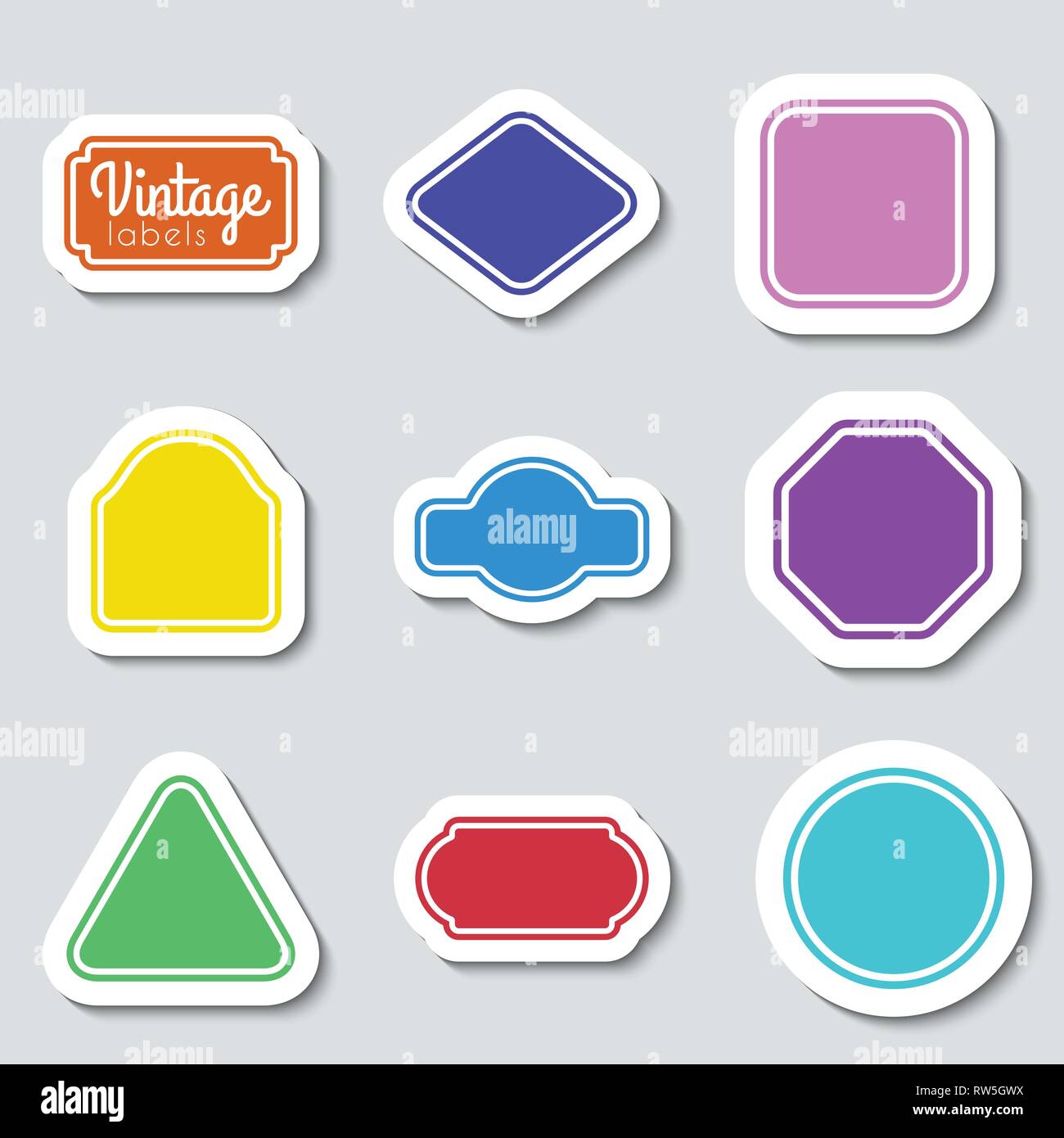Vector vintage labels set. Frames for design Stock Vector Image & Art ...