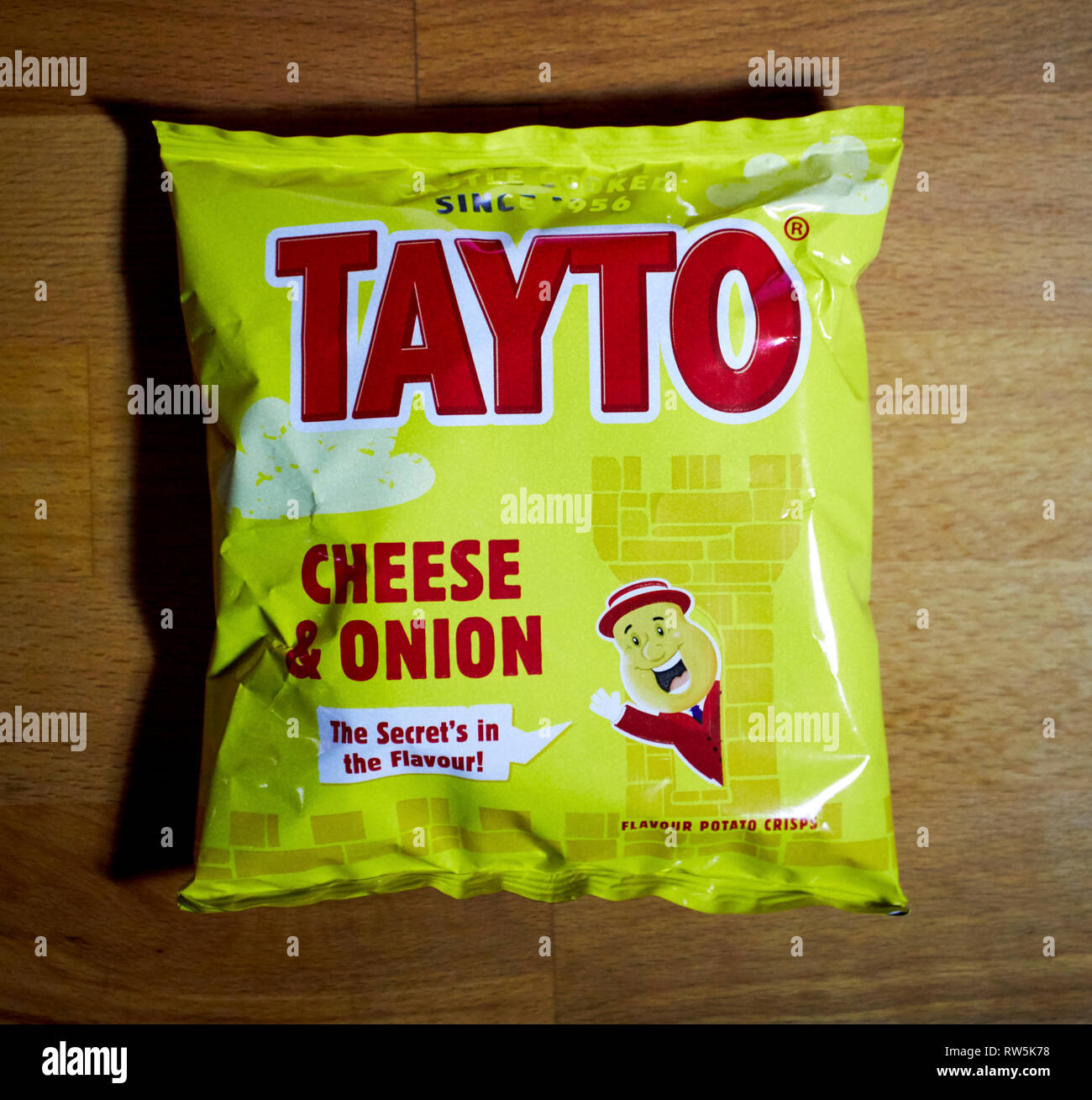 Tayto cheese and onion northern irish potato crisps Stock Photo
