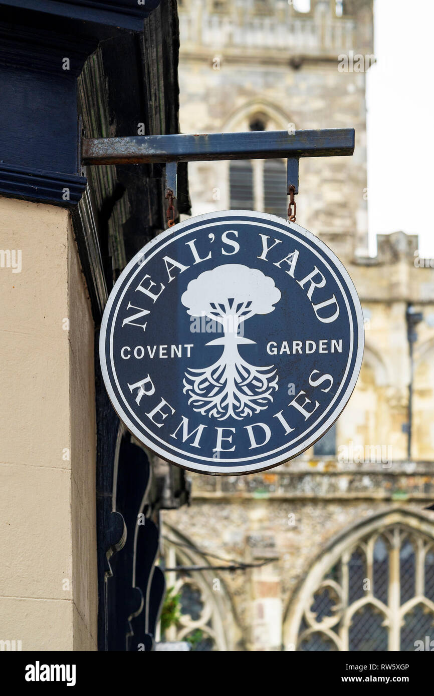 Neal's yard remedies sign and logo Stock Photo