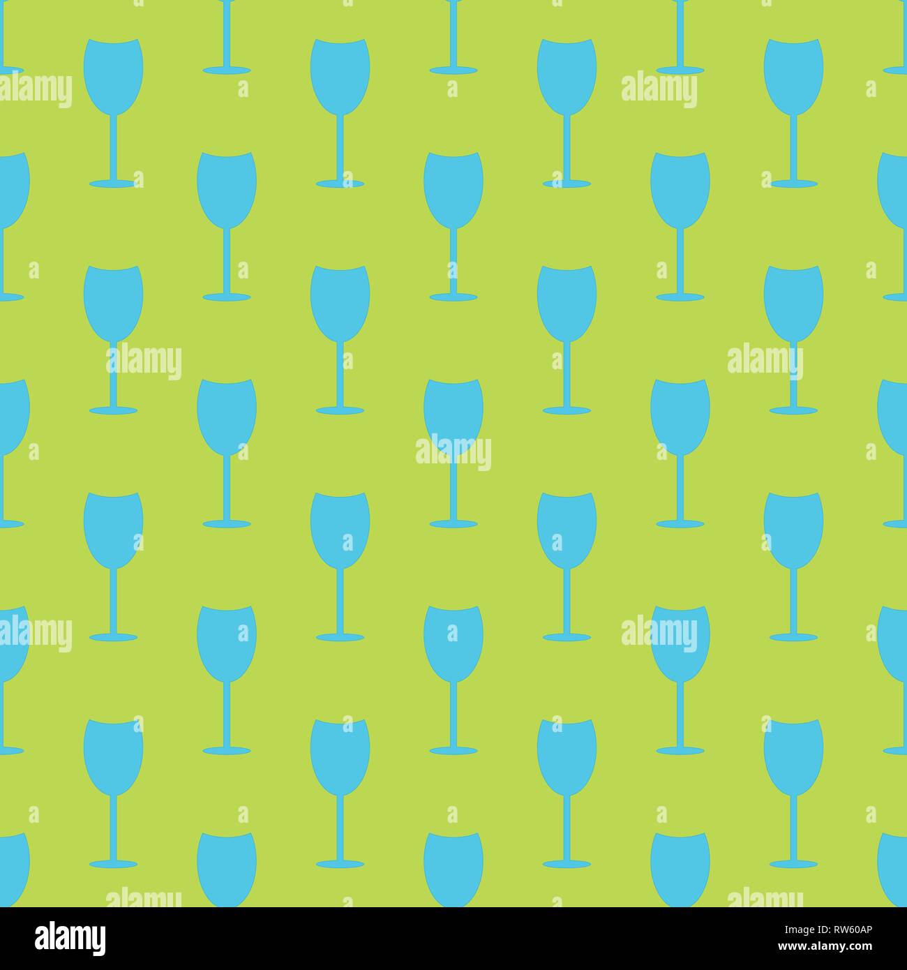 Glass seamless pattern on the neon green background Stock Vector