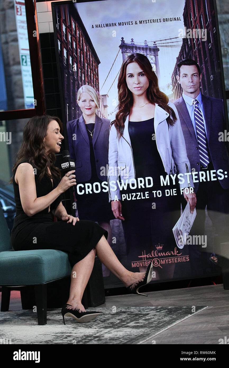 New York, USA. 04 Mar, 2019. Lacey Chabert at The Monday, Mar 4, 2019 BUILD  Series Inside Candids discussing "The Crossword Mysteries: A Puzzle to Die  Stock Photo - Alamy