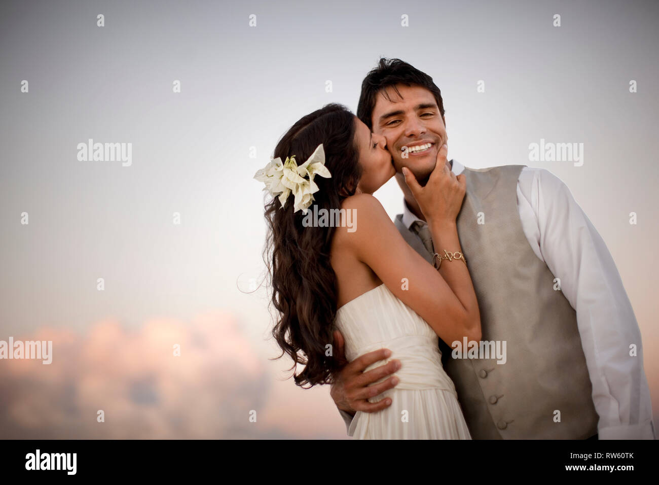 Happy newlywed couple tenderly hi-res stock photography and images - Alamy