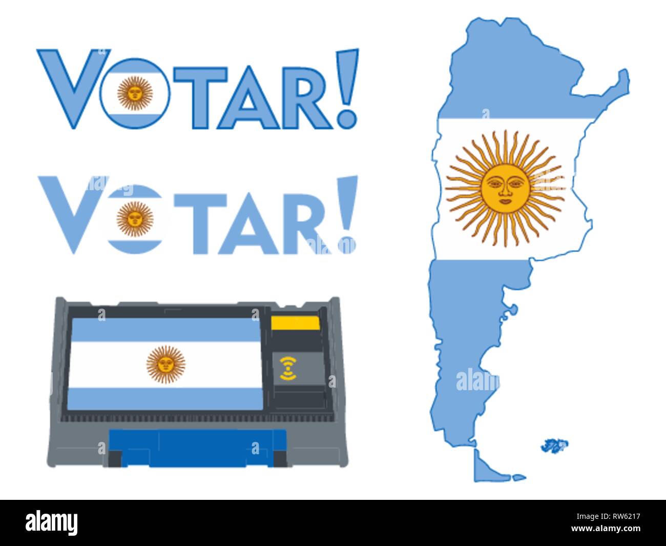 Symbols for elections in Argentina Stock Vector