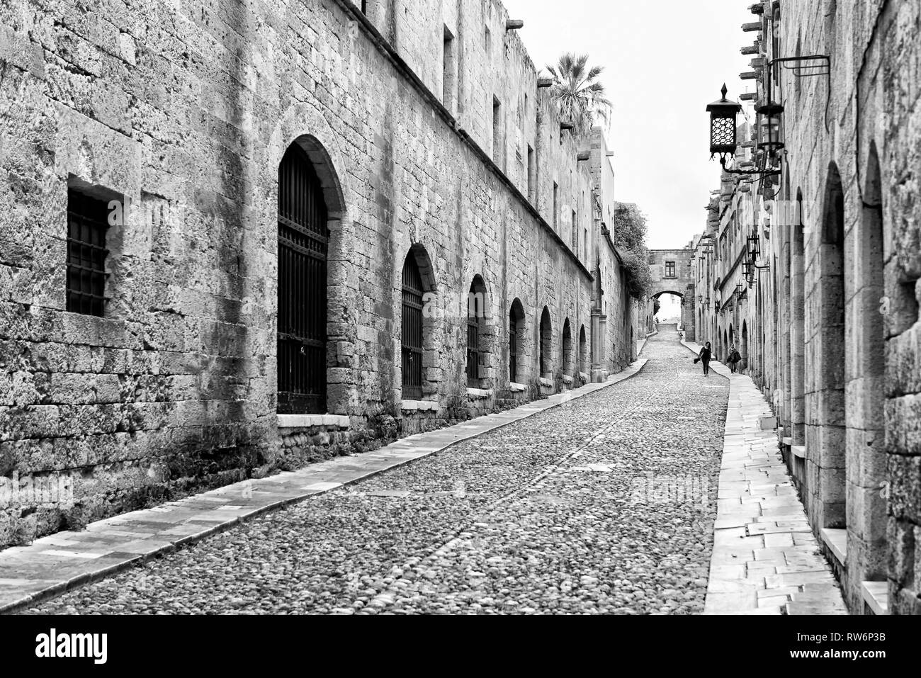 Street of the Knights in Rhodes, Greece Stock Photo