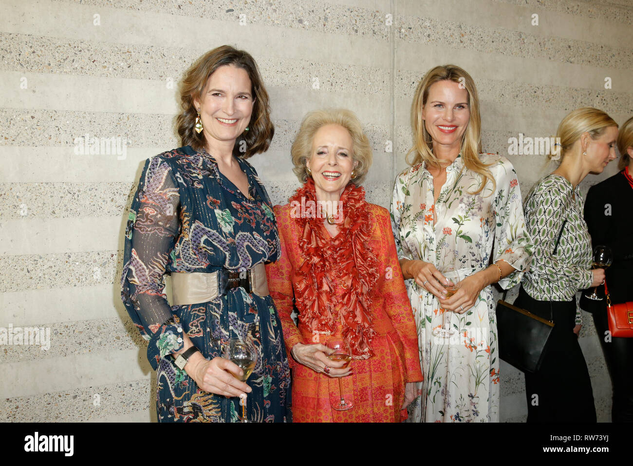 23 February 2019, Germany (German), Berlin: Tita von Hardenberg, Isa Graefin von Hardenberg, Miriam Langenscheidt, at the Business Woman Award with female entrepreneurs in the run-up to International Women's Day at the French Embassy. Photo: Georg Wenzel/dpa-Zentralbild/ZB Stock Photo