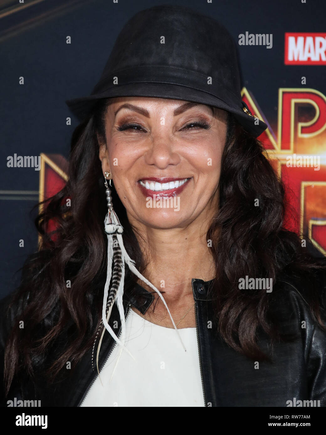 HOLLYWOOD, LOS ANGELES, CA, USA - MARCH 04: Actress Downtown Julie Brown arrives at the World Premiere Of Marvel Studios 'Captain Marvel' held at the El Capitan Theatre on March 4, 2019 in Hollywood, Los Angeles, California, United States. (Photo by Xavier Collin/Image Press Agency) Stock Photo