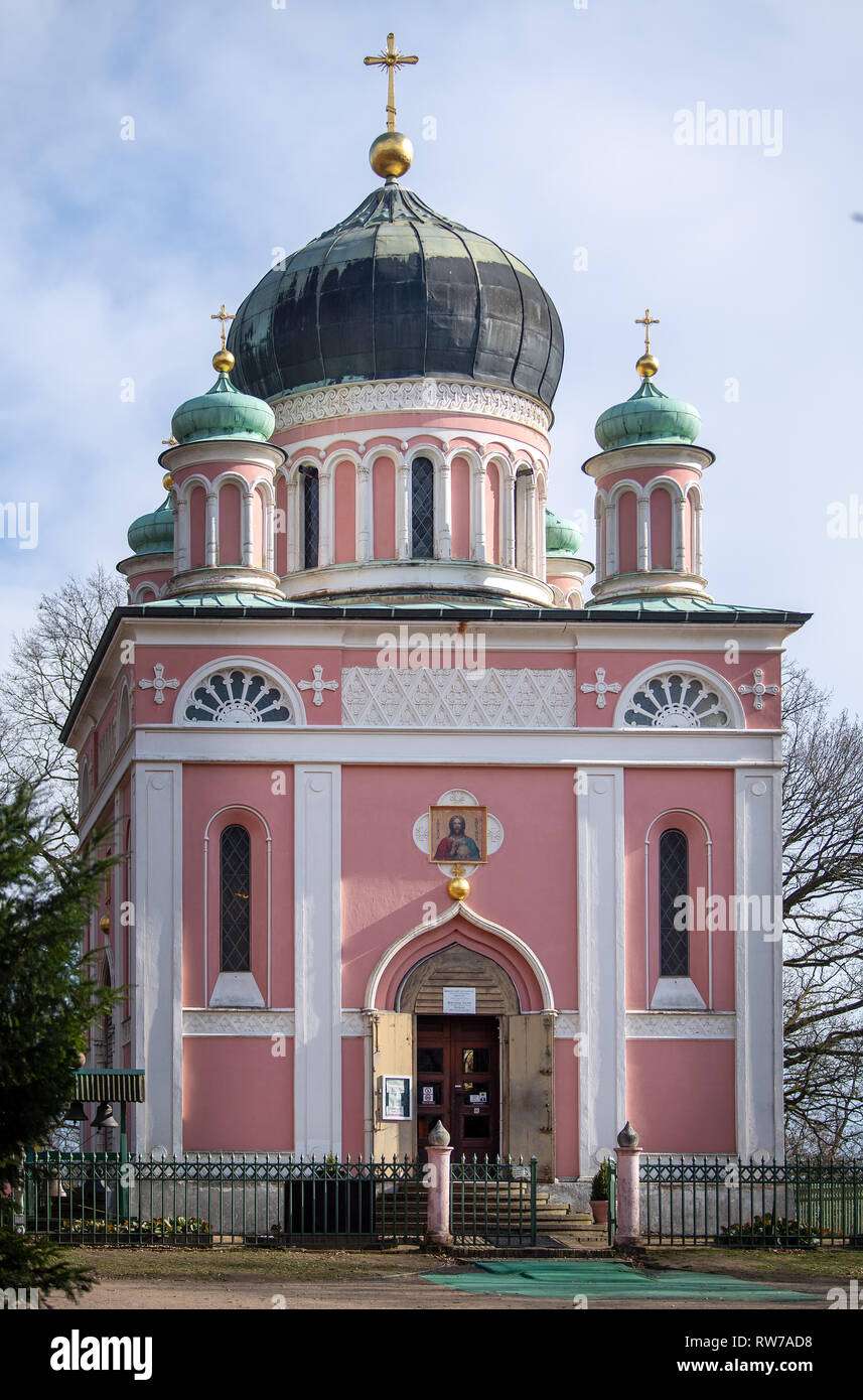 05 March 2019, Brandenburg, Potsdam View of the Orthodox Alexander