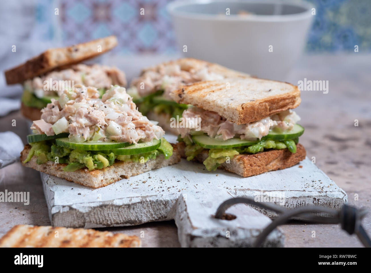 Healthy Tuna Sandwich Stock Photo - Alamy