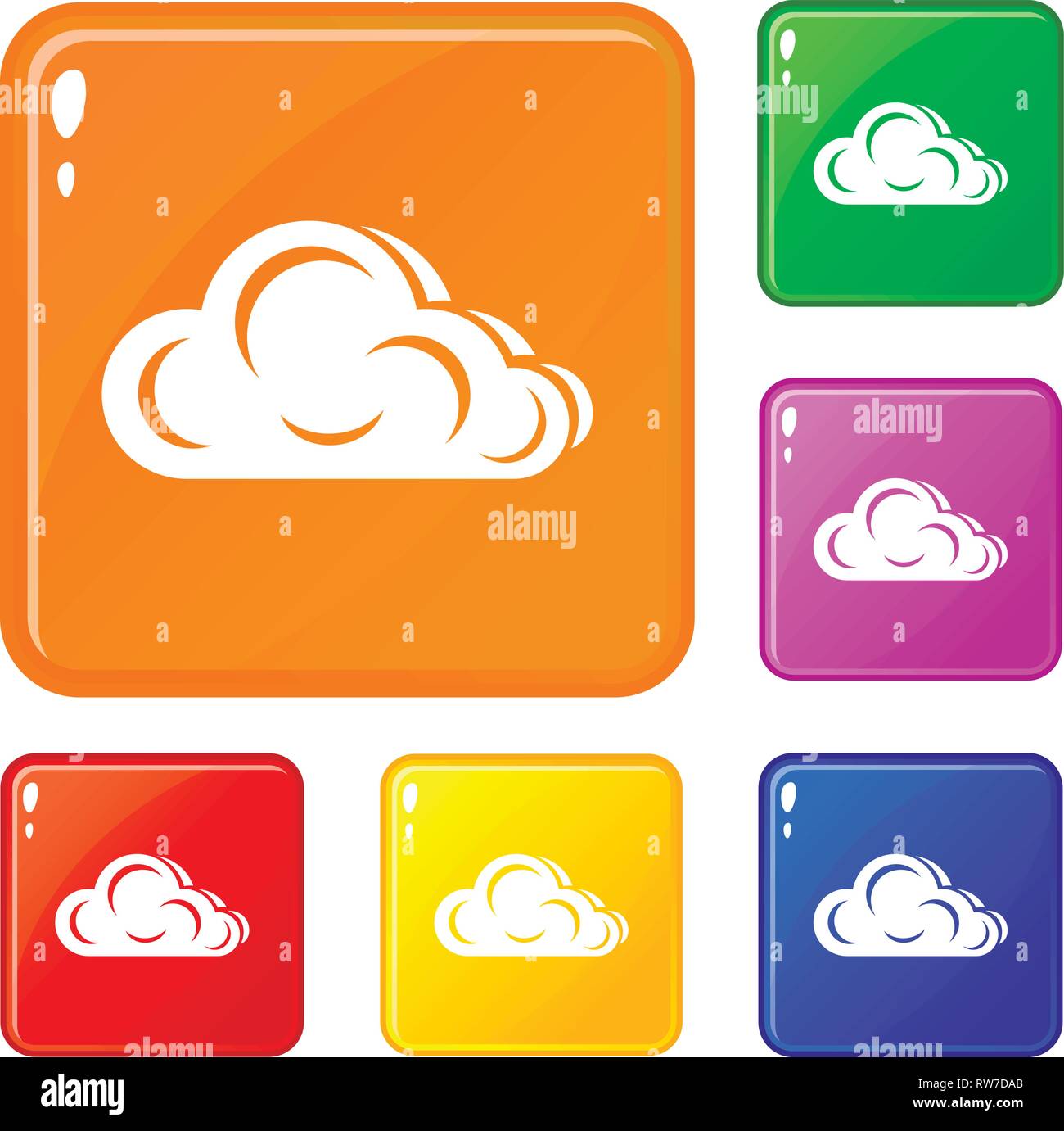 Art cloud icons set vector color Stock Vector Image & Art - Alamy