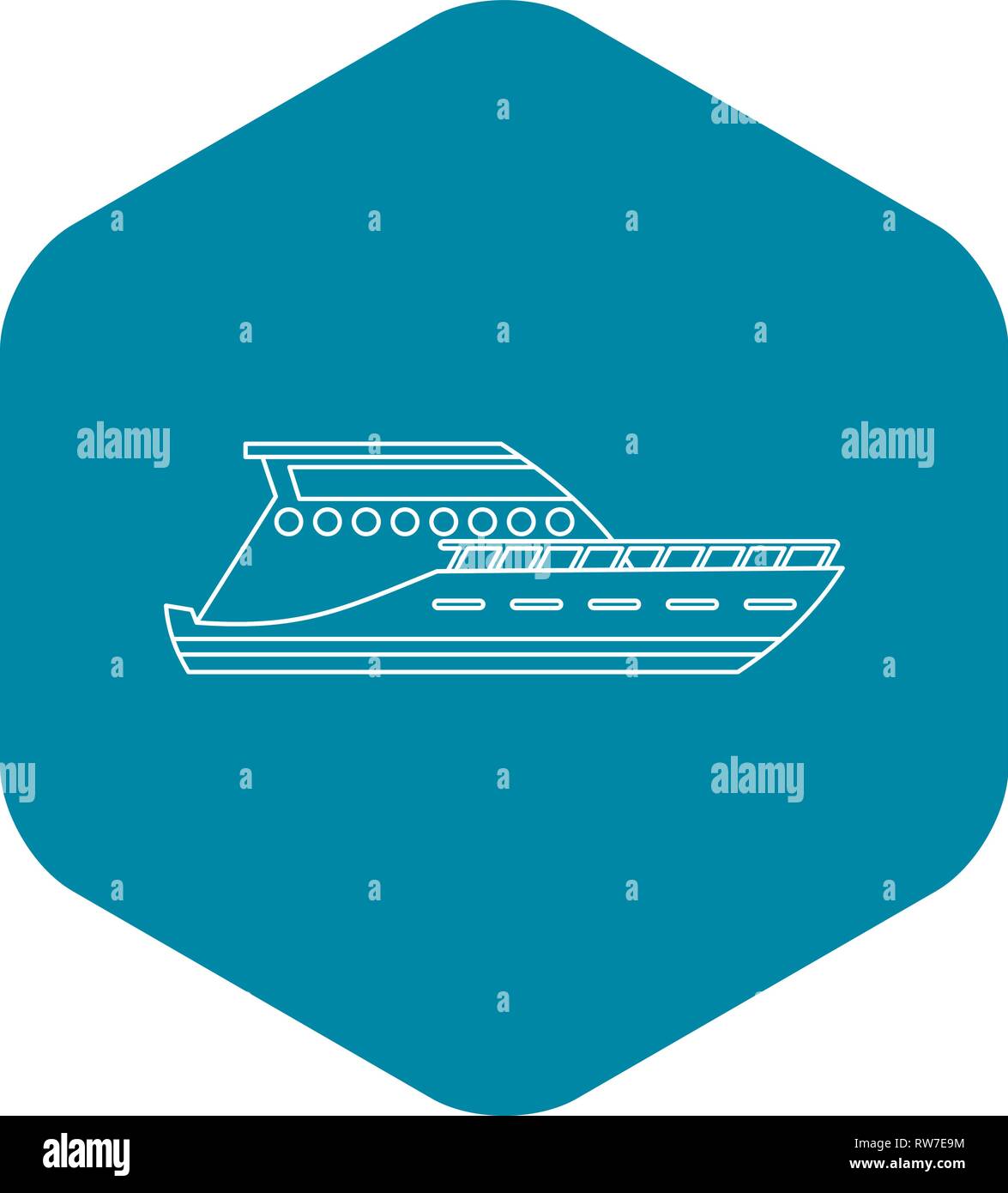 Yacht icon, outline style Stock Vector Image & Art - Alamy